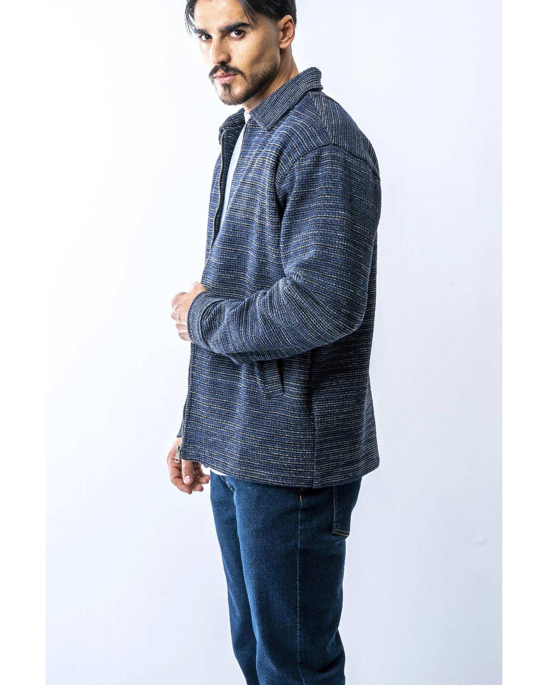 کت ژاکارد مردانه سرمه ای آر ان اس RNS کد 12122615