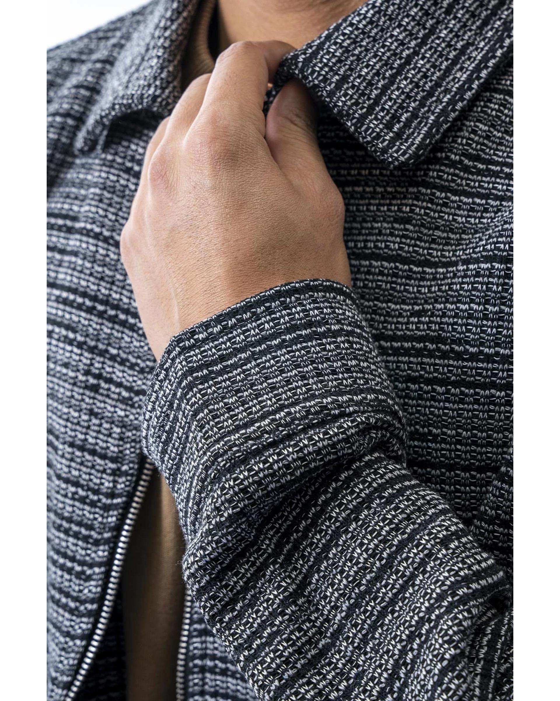 کت ژاکارد مردانه مشکی آر ان اس RNS کد 12122615