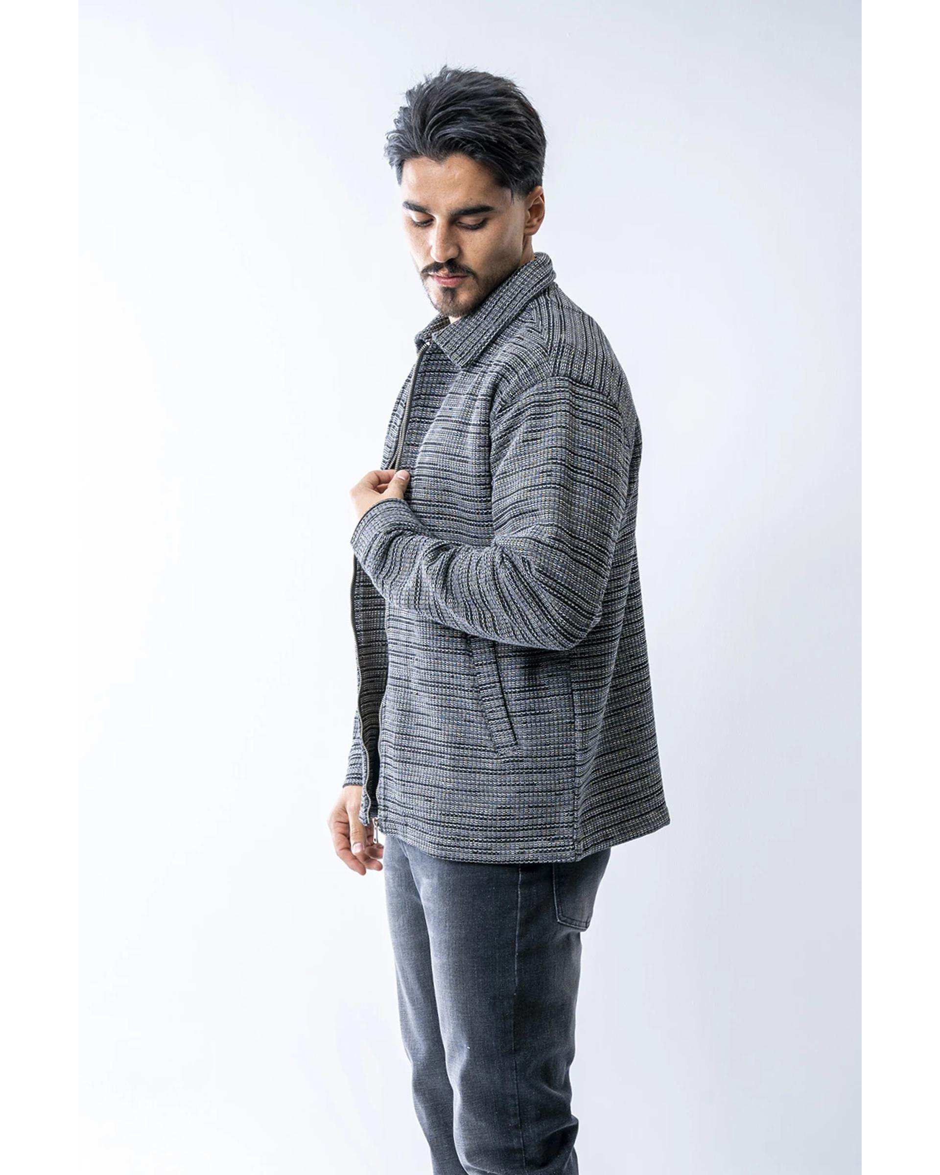 کت ژاکارد مردانه مشکی آر ان اس RNS کد 12122615