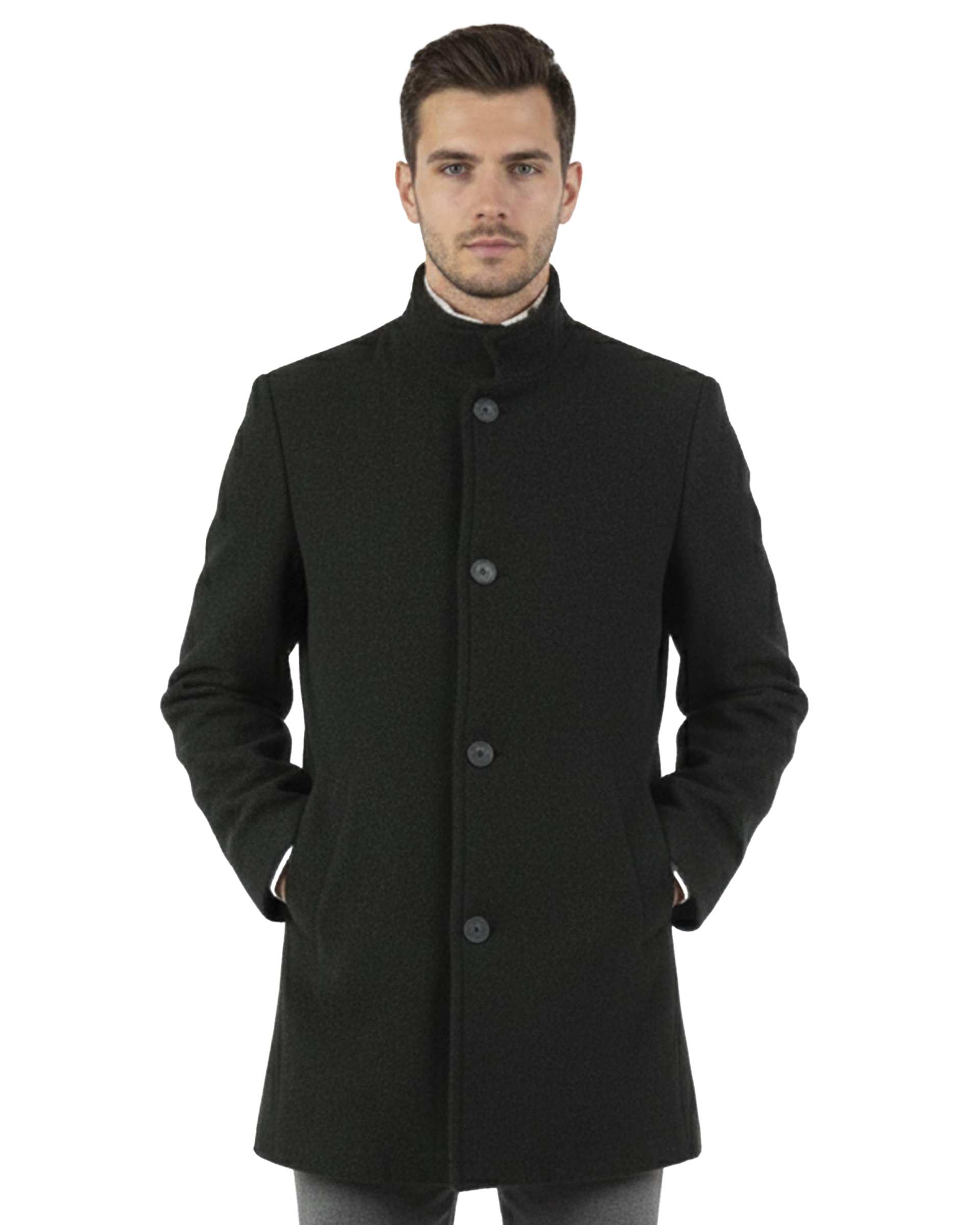 کت فوتر مردانه یقه ایستاده سبز تیره آر ان اس RNS کد 12122630