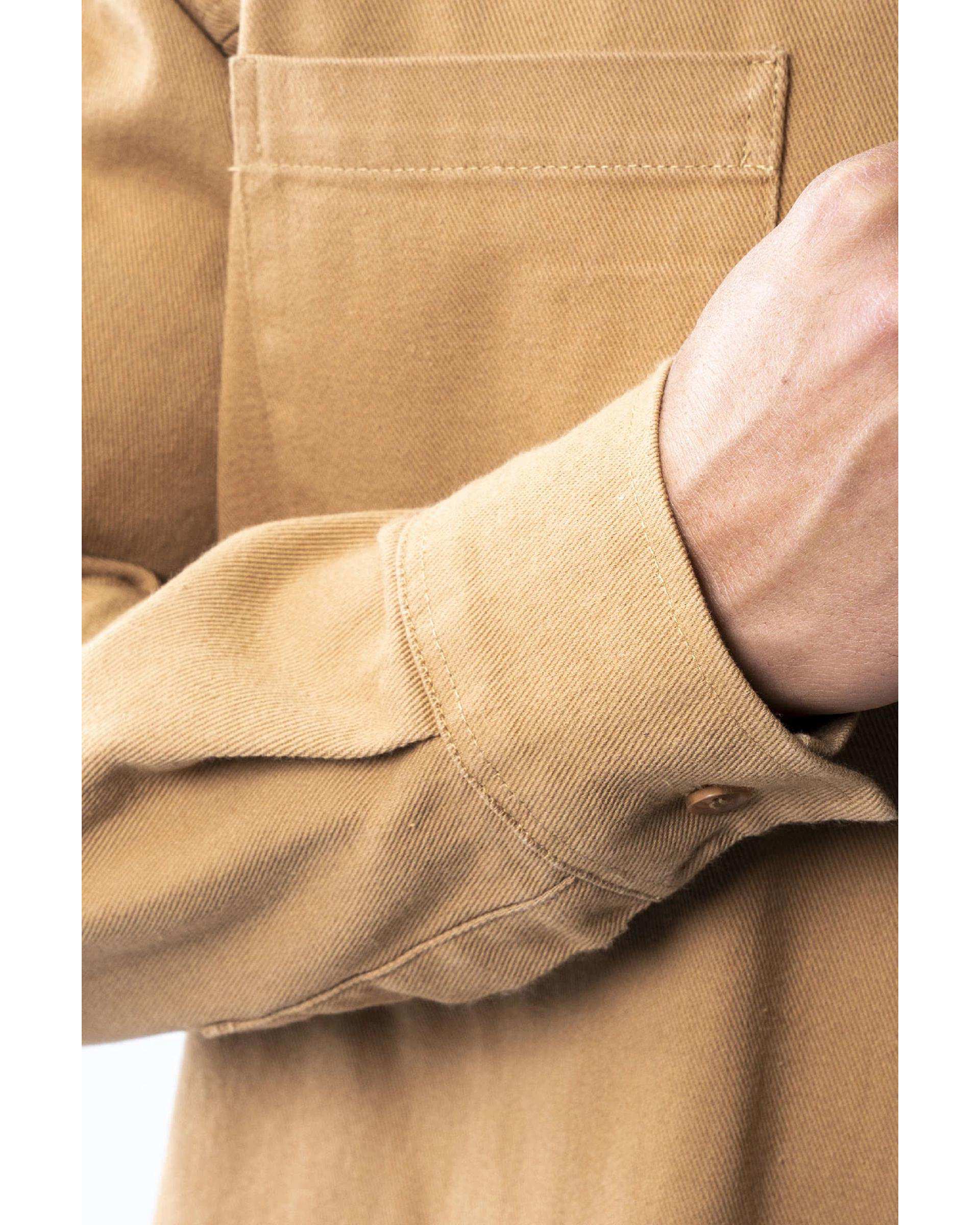 پیراهن کتان مردانه باکسی آستین بلند شتری آر ان اس RNS کد 12202579