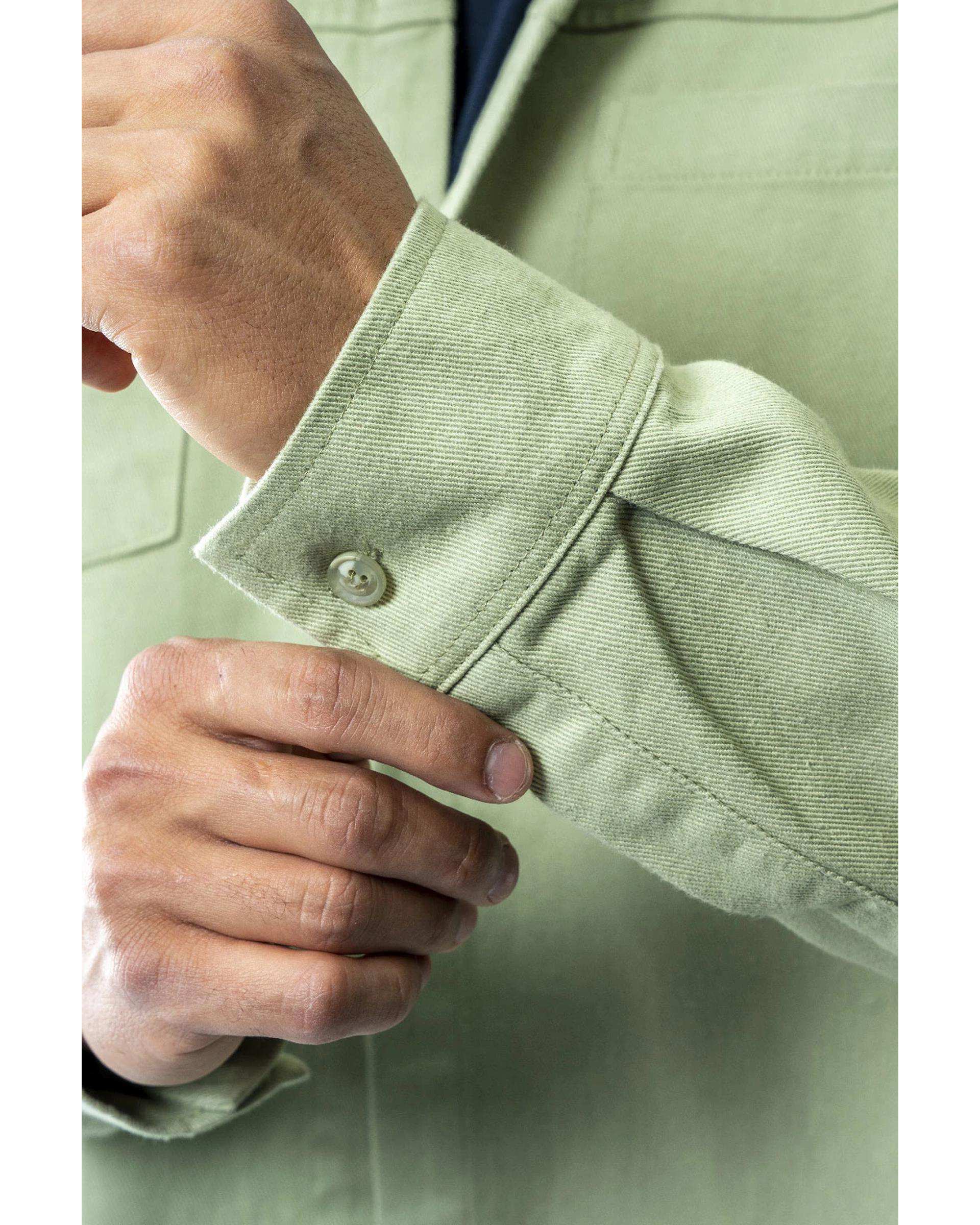 پیراهن کتان مردانه باکسی آستین بلند سبز روشن آر ان اس RNS کد 12202579