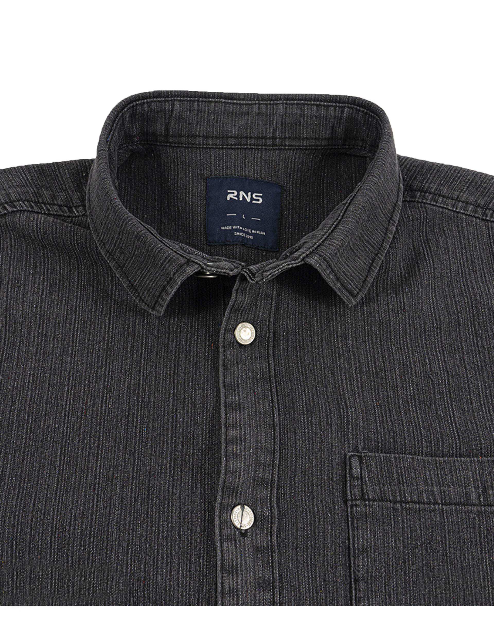 پیراهن جین مردانه آستین بلند مشکی آر ان اس RNS کد 12202580