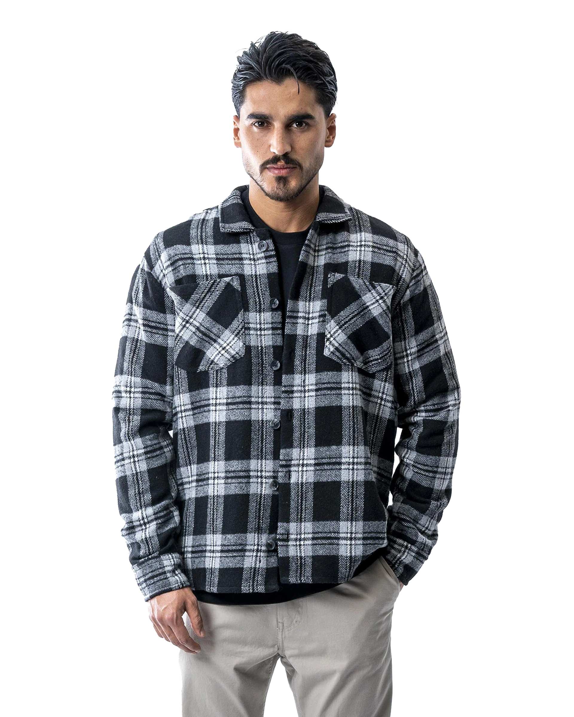 پیراهن پشمی مردانه آستین بلند مشکی آر ان اس RNS کد 12202613