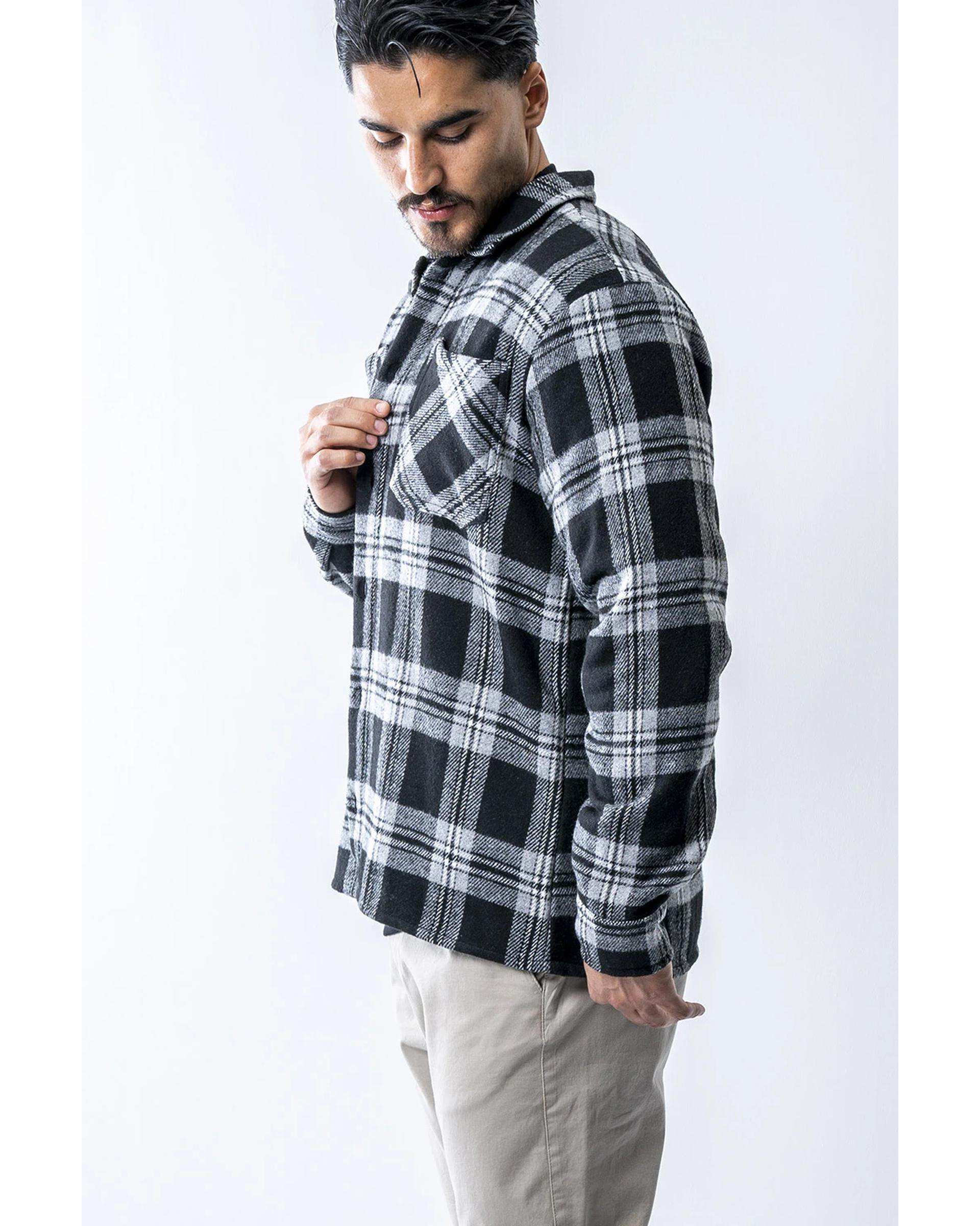 پیراهن پشمی مردانه آستین بلند مشکی آر ان اس RNS کد 12202613