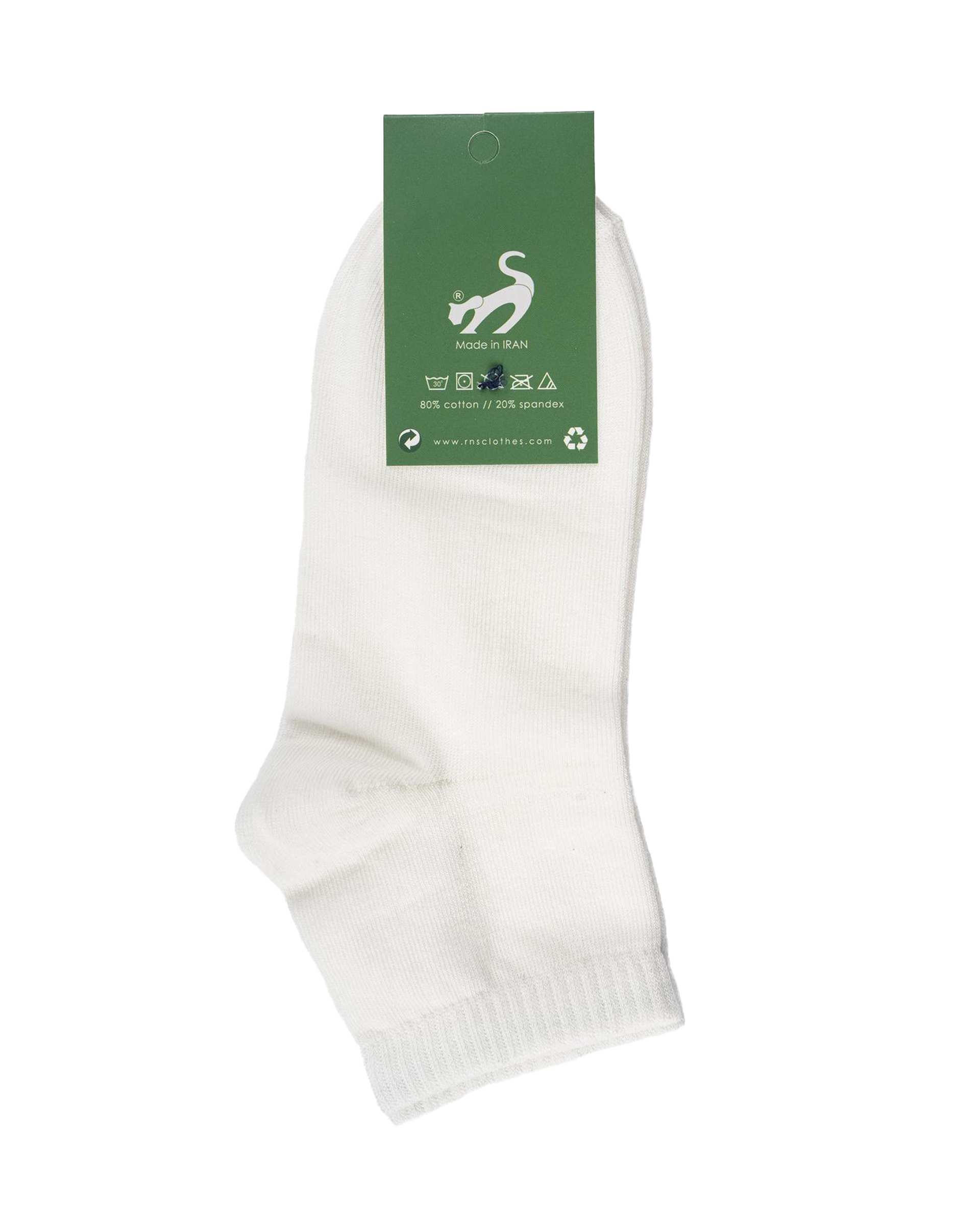 جوراب زنانه نیم ساق سفید آر ان اس RNS کد 11132479