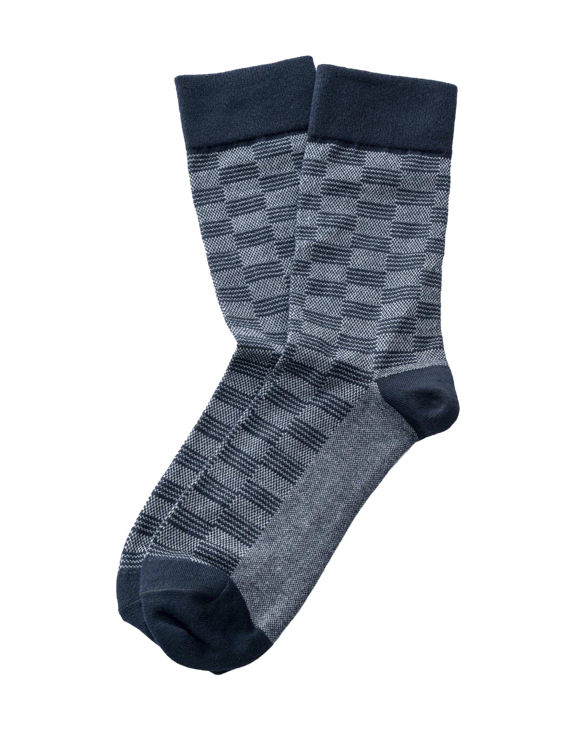 جوراب مردانه ساقدار ژاکارد سرمه ای آر ان اس RNS کد 12132491