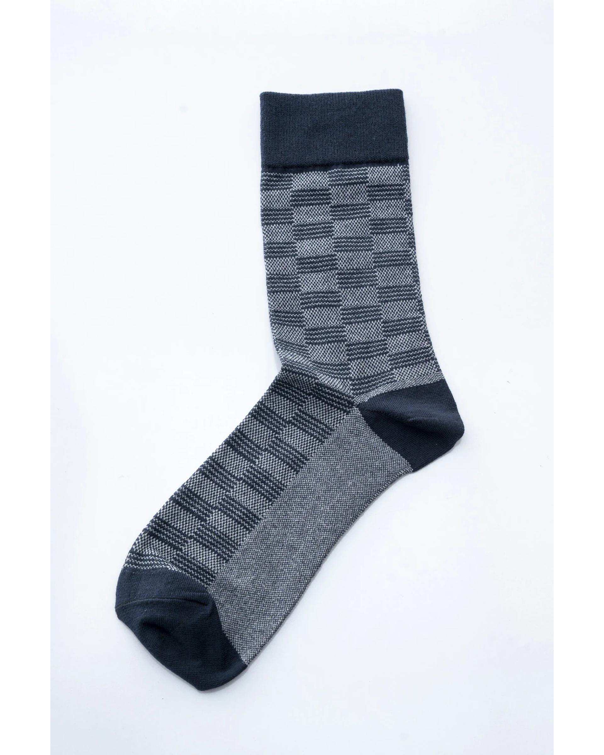 جوراب مردانه ساقدار ژاکارد سرمه ای آر ان اس RNS کد 12132491