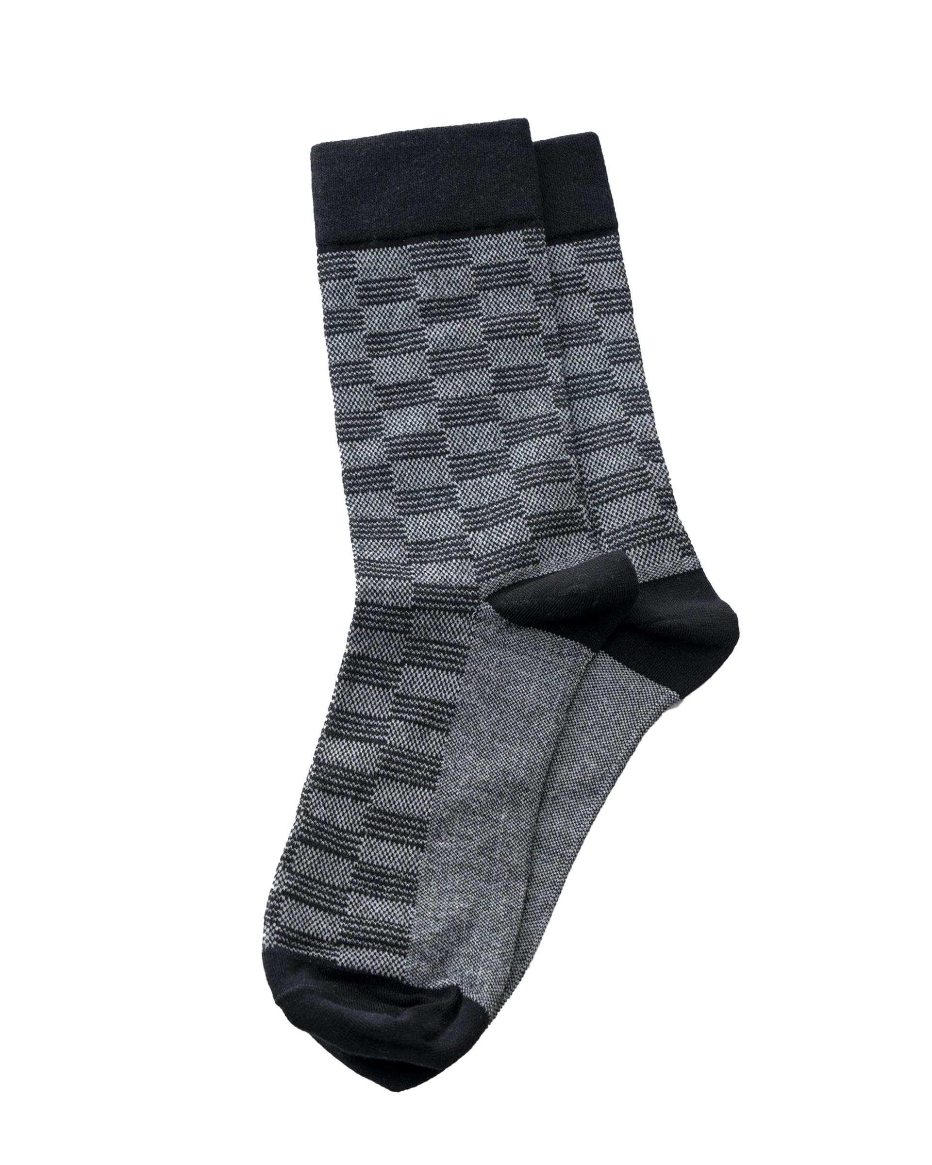 جوراب مردانه ساقدار ژاکارد مشکی آر ان اس RNS کد 12132491