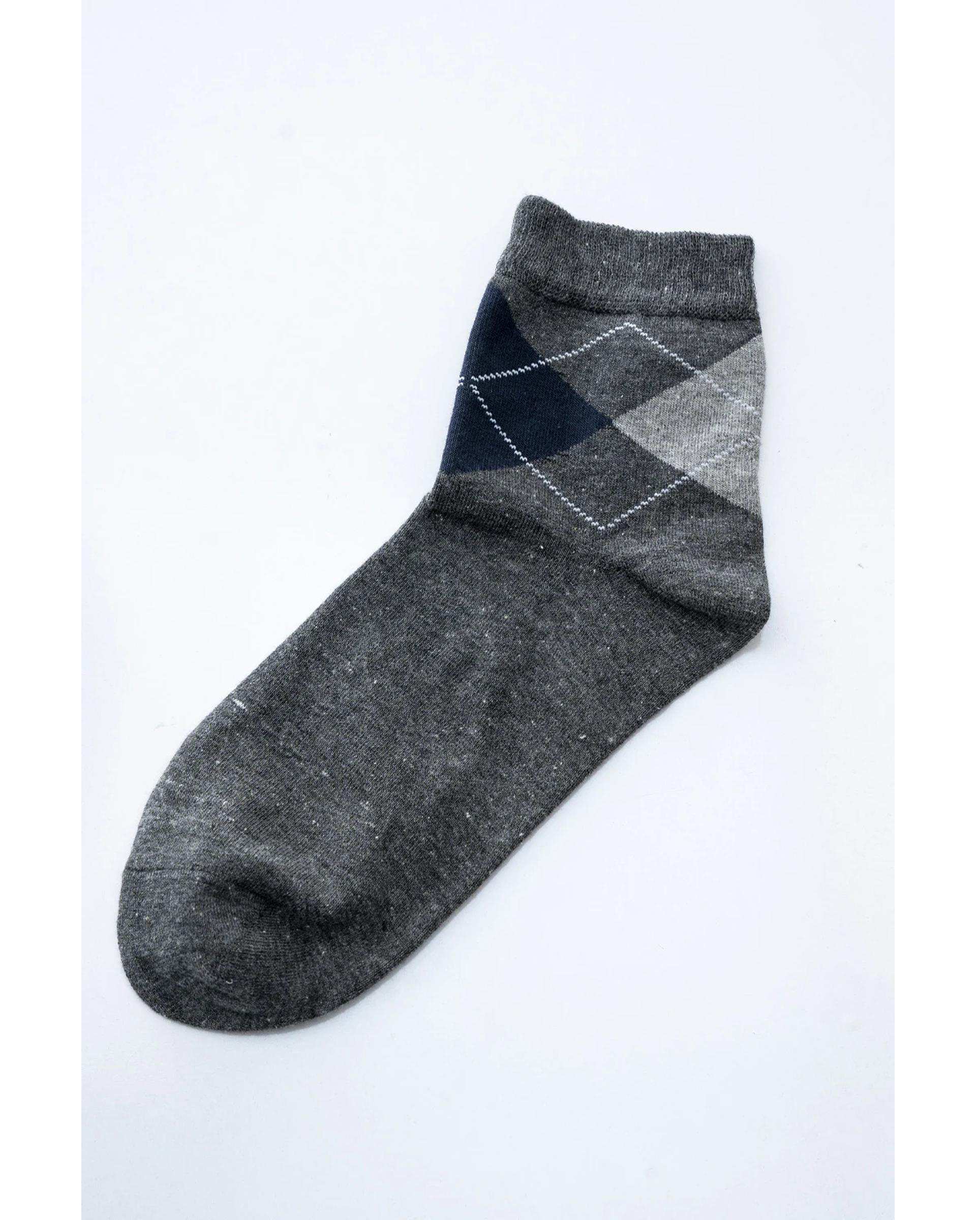 جوراب مردانه نیم ساق دودی آر ان اس RNS طرح اسکاچ کد 12132496