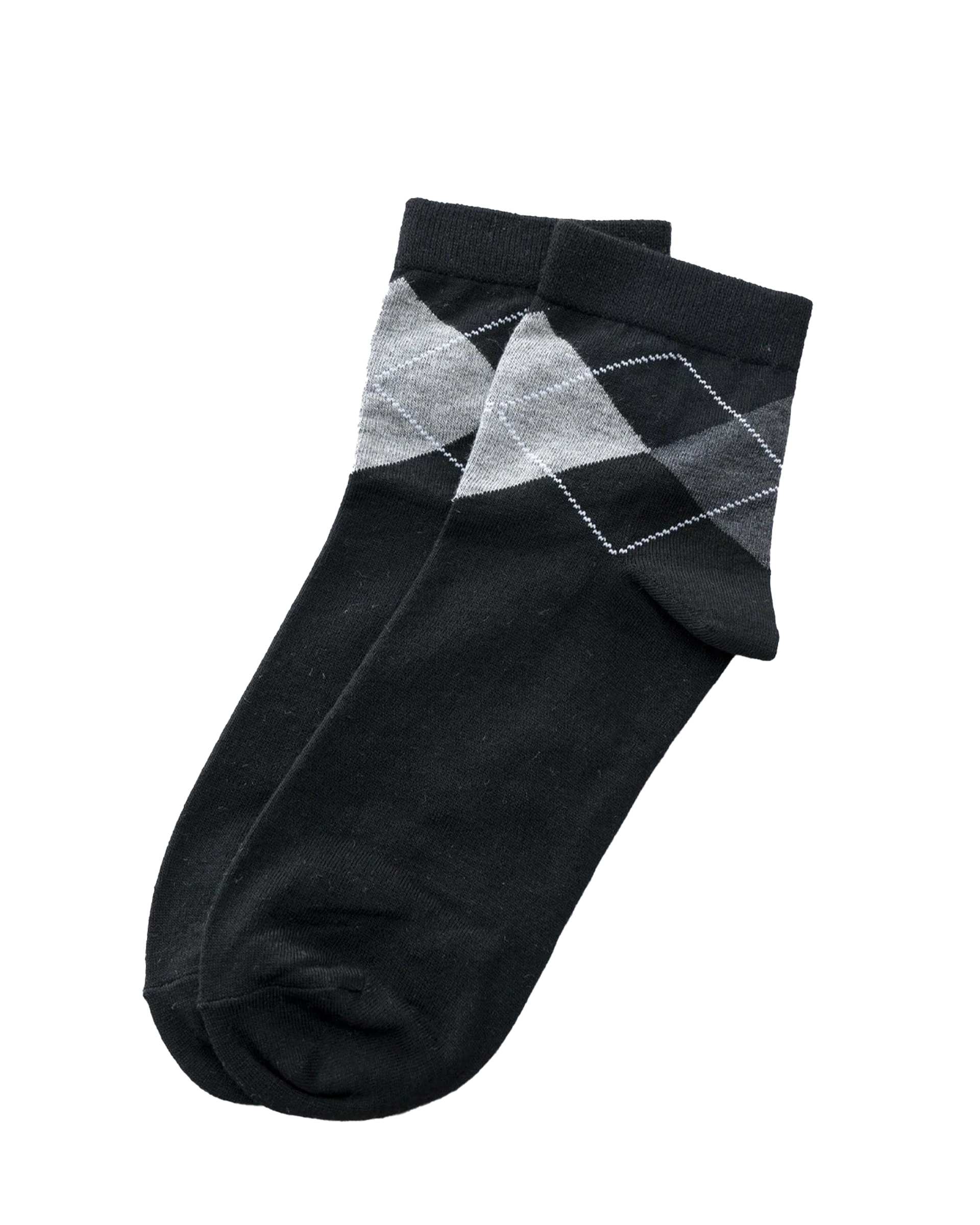 جوراب مردانه نیم ساق مشکی آر ان اس RNS طرح اسکاچ کد 12132496