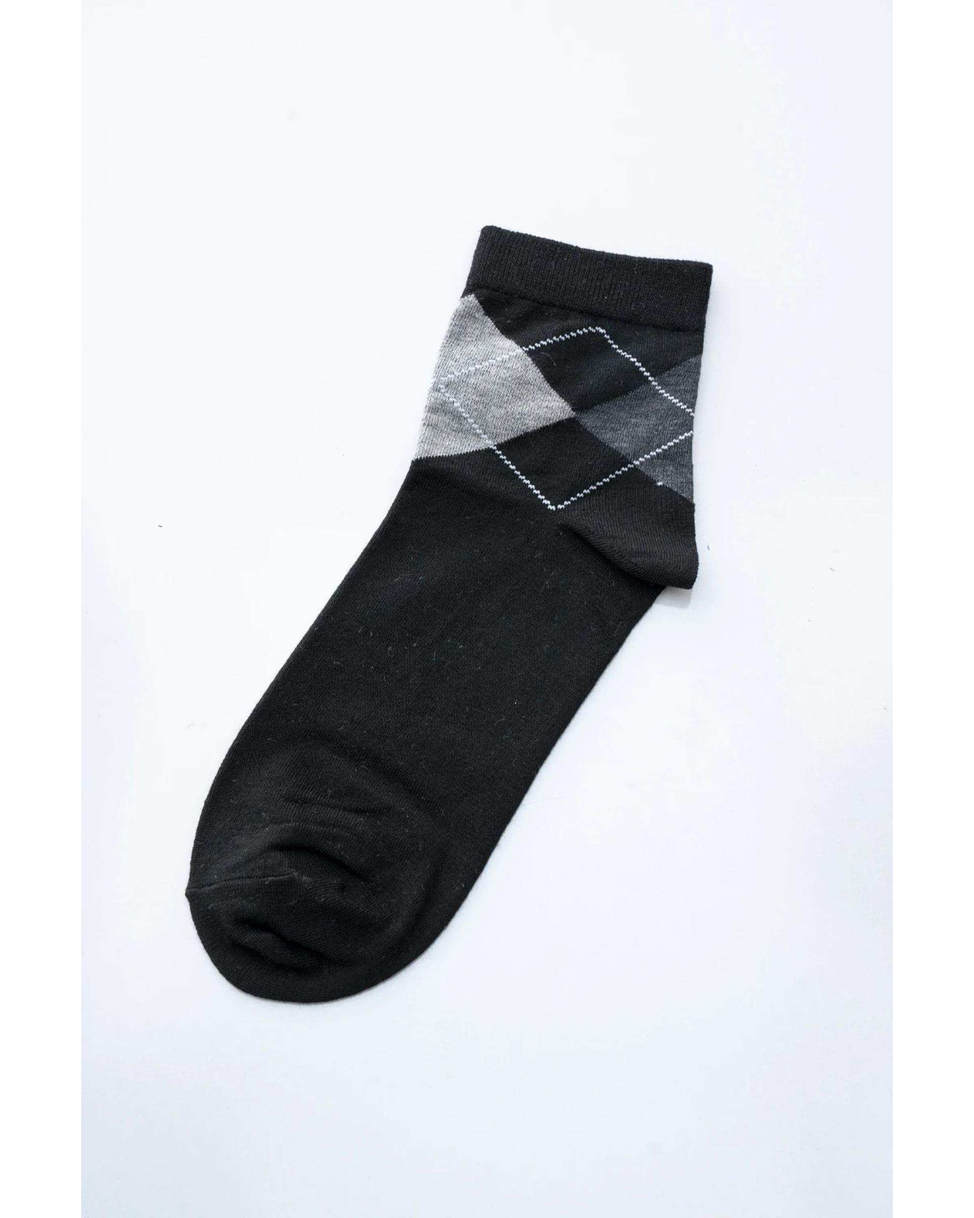 جوراب مردانه نیم ساق مشکی آر ان اس RNS طرح اسکاچ کد 12132496