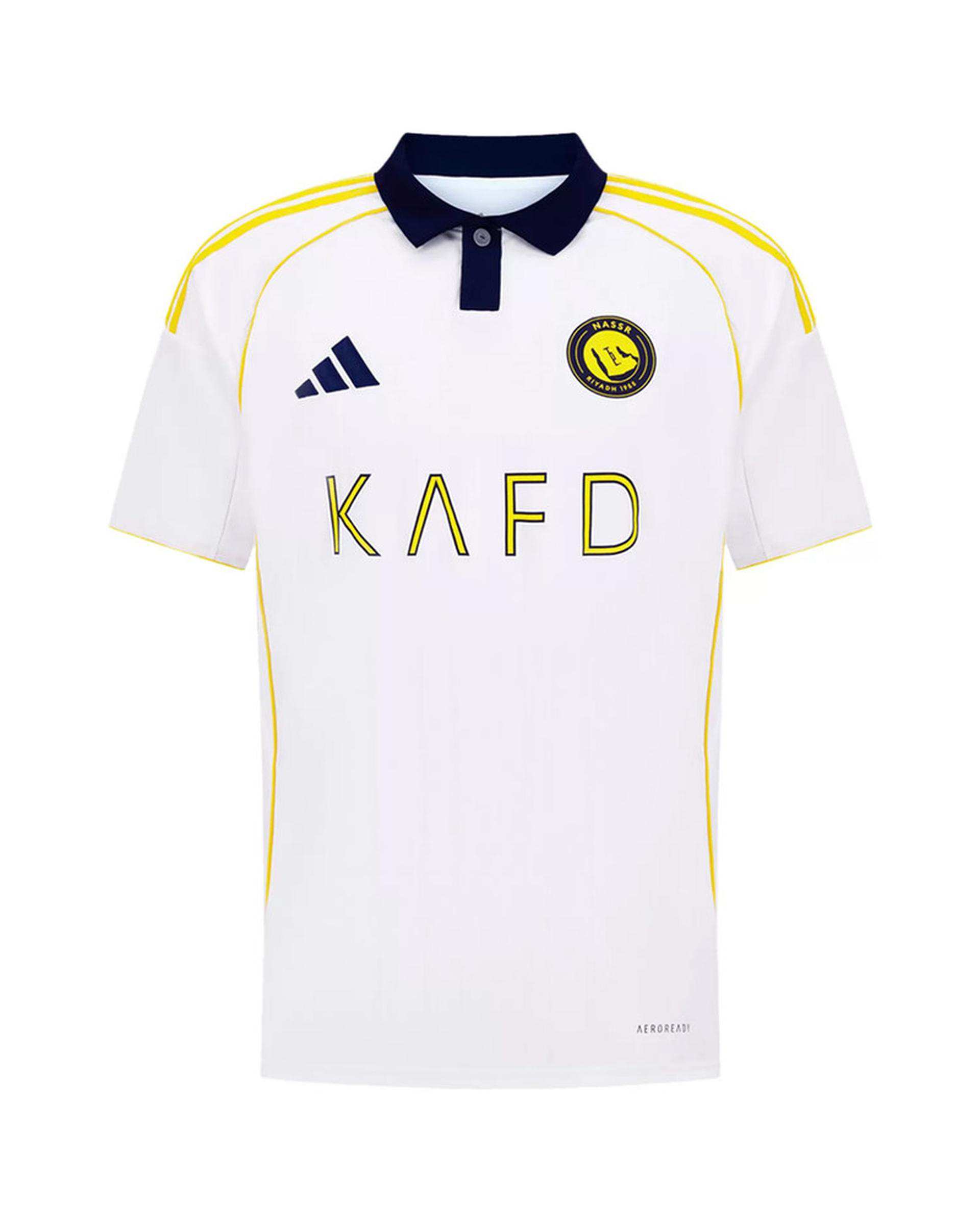 ست تی شرت و شلوارک ورزشی پسرانه سفید پانیل Panil مدل النصر عربستان Away 2026