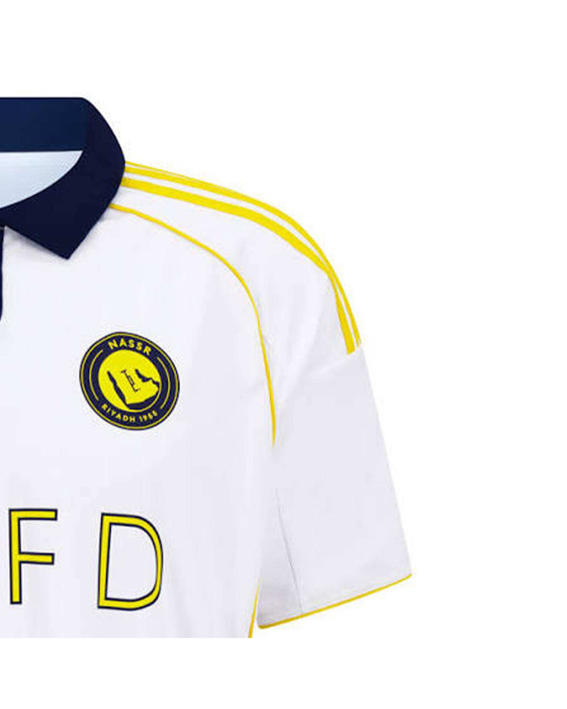 ست تی شرت و شلوارک ورزشی پسرانه سفید پانیل Panil مدل النصر عربستان Away 2026