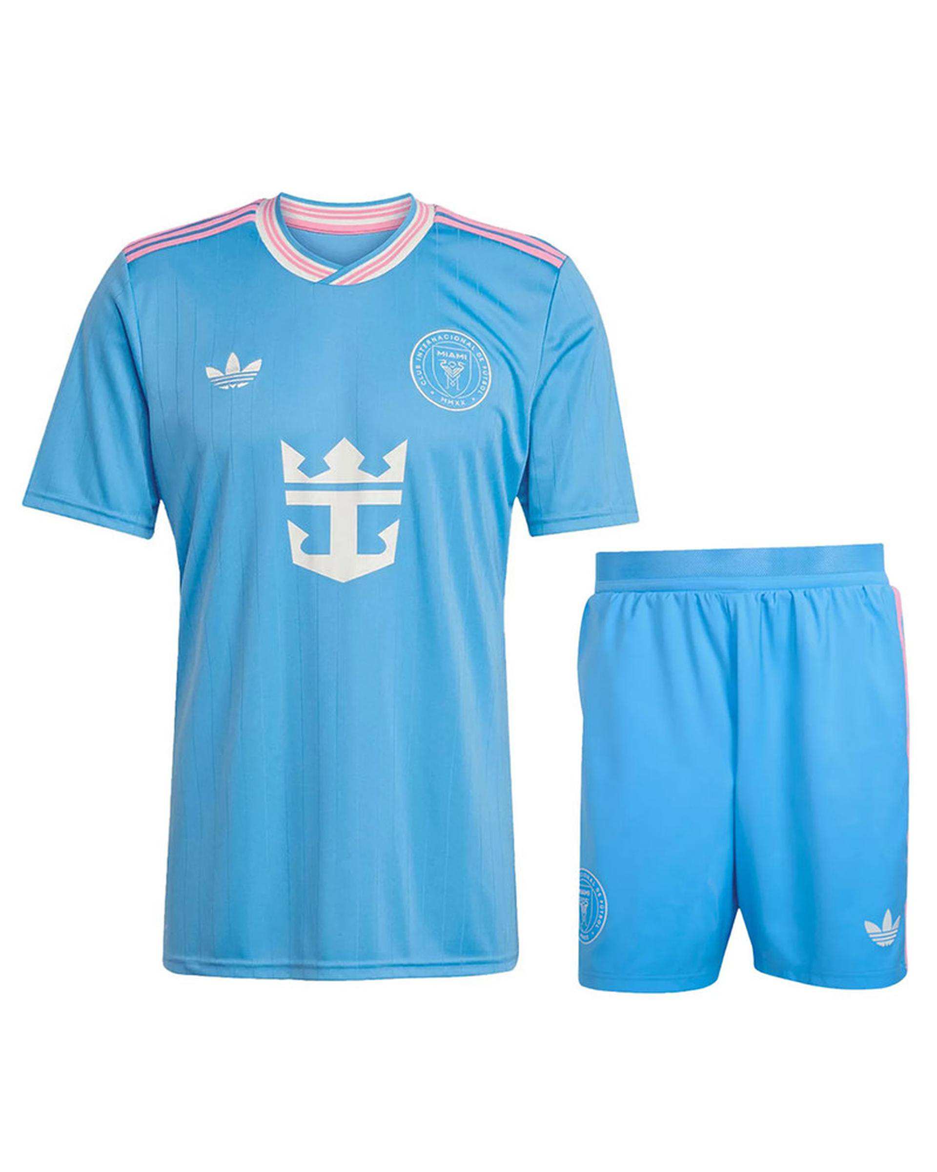 ست تی شرت و شلوارک ورزشی پسرانه آبی پانیل Panil مدل اینتر میامی 3rd 2026