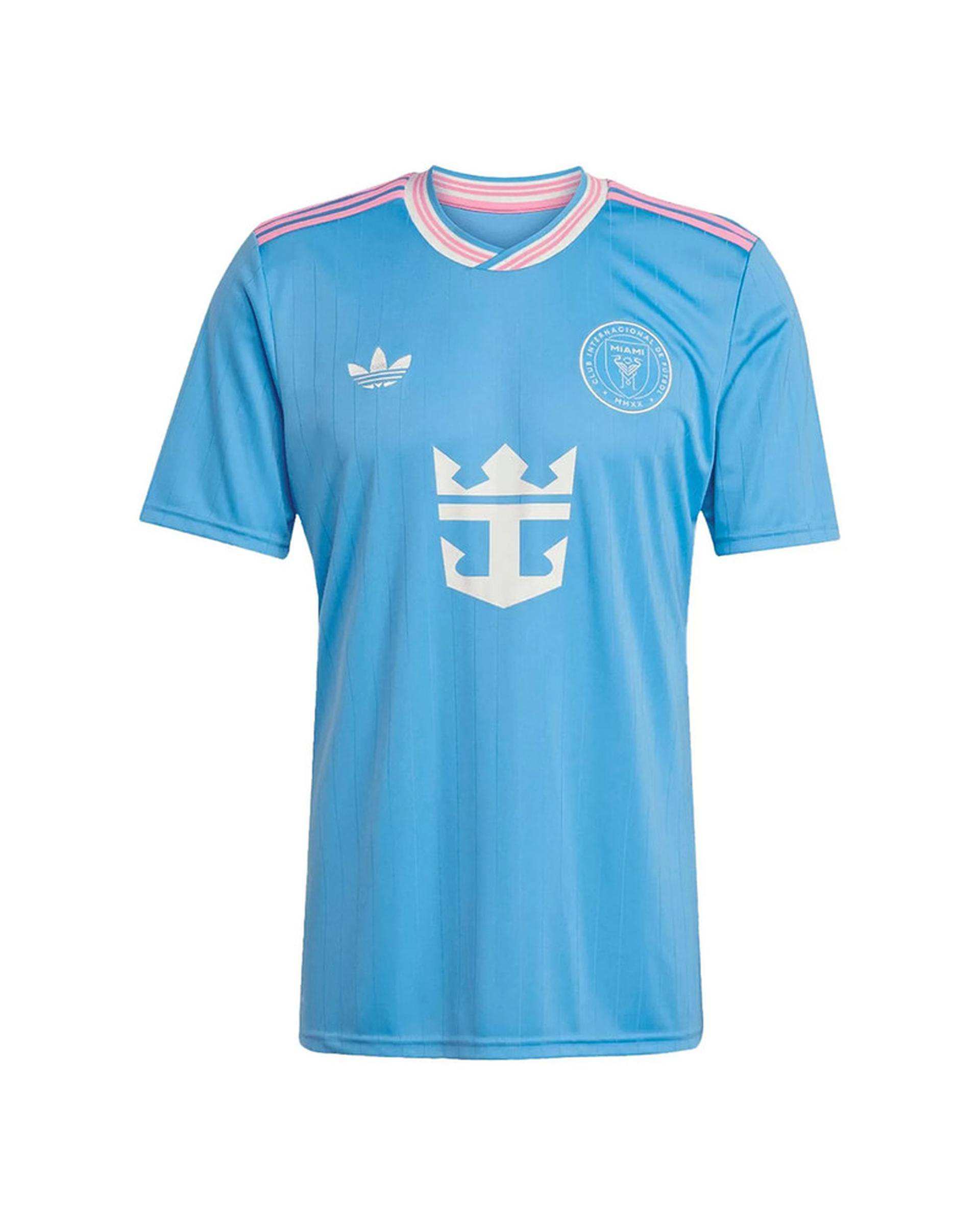 ست تی شرت و شلوارک ورزشی پسرانه آبی پانیل Panil مدل اینتر میامی 3rd 2026