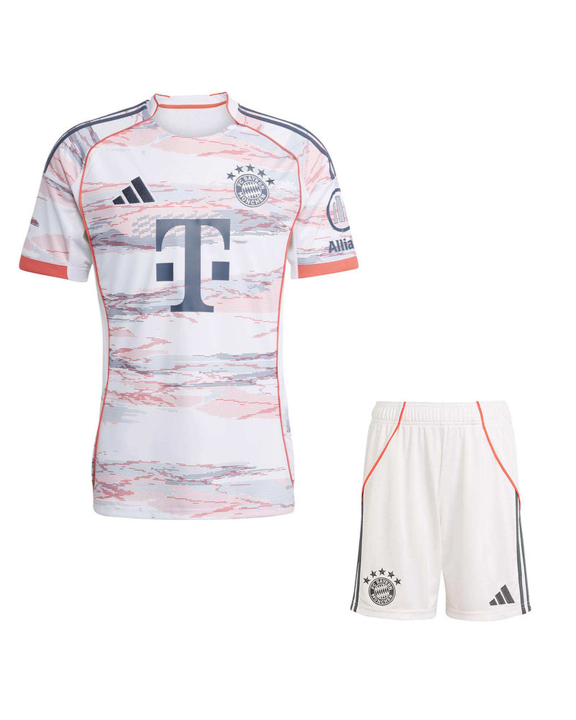 ست تی شرت و شلوارک ورزشی پسرانه سفید پانیل Panil مدل بایرن مونیخ کد Away 2026