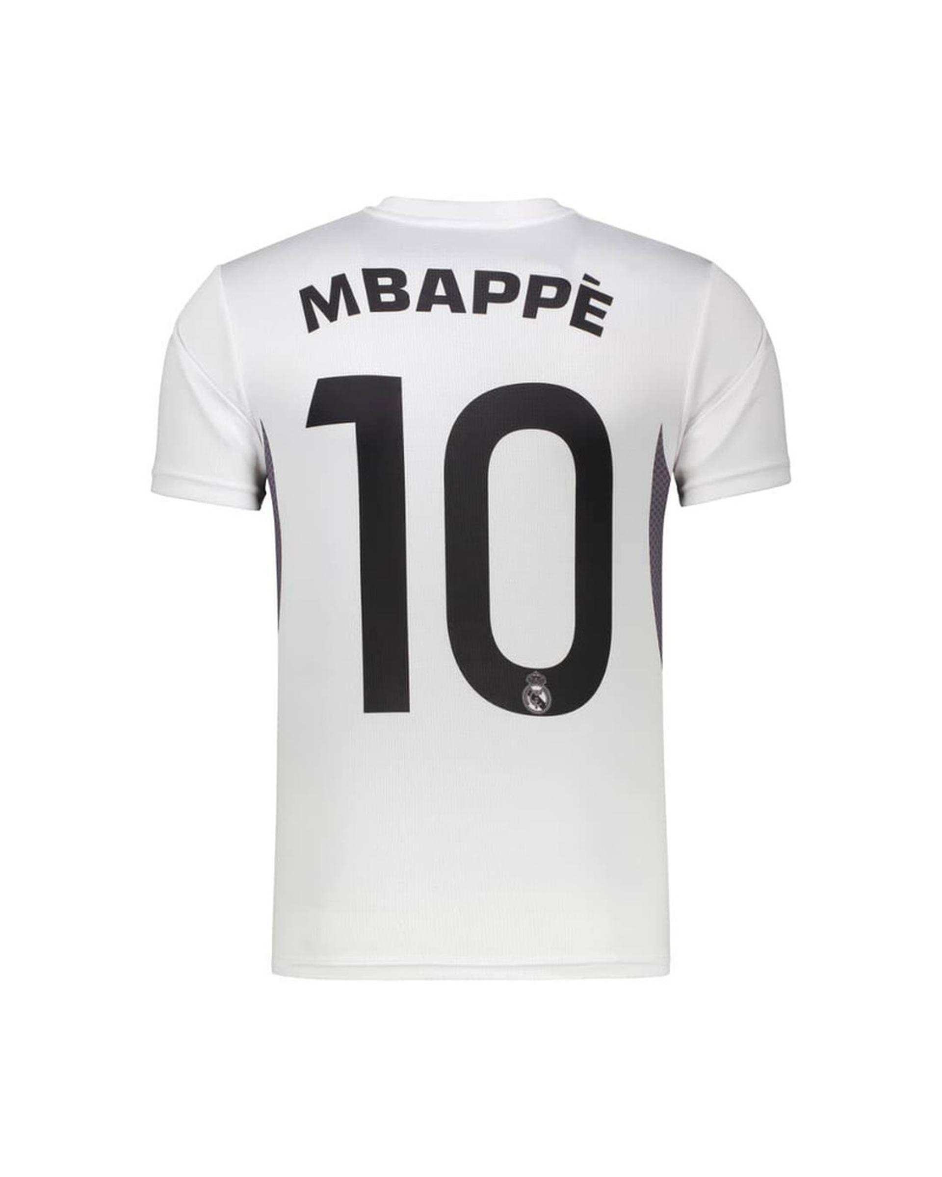 ست تی شرت و شلوارک ورزشی پسرانه سفید پانیل Panil مدل رئال مادرید طرح امباپه کد sn2026