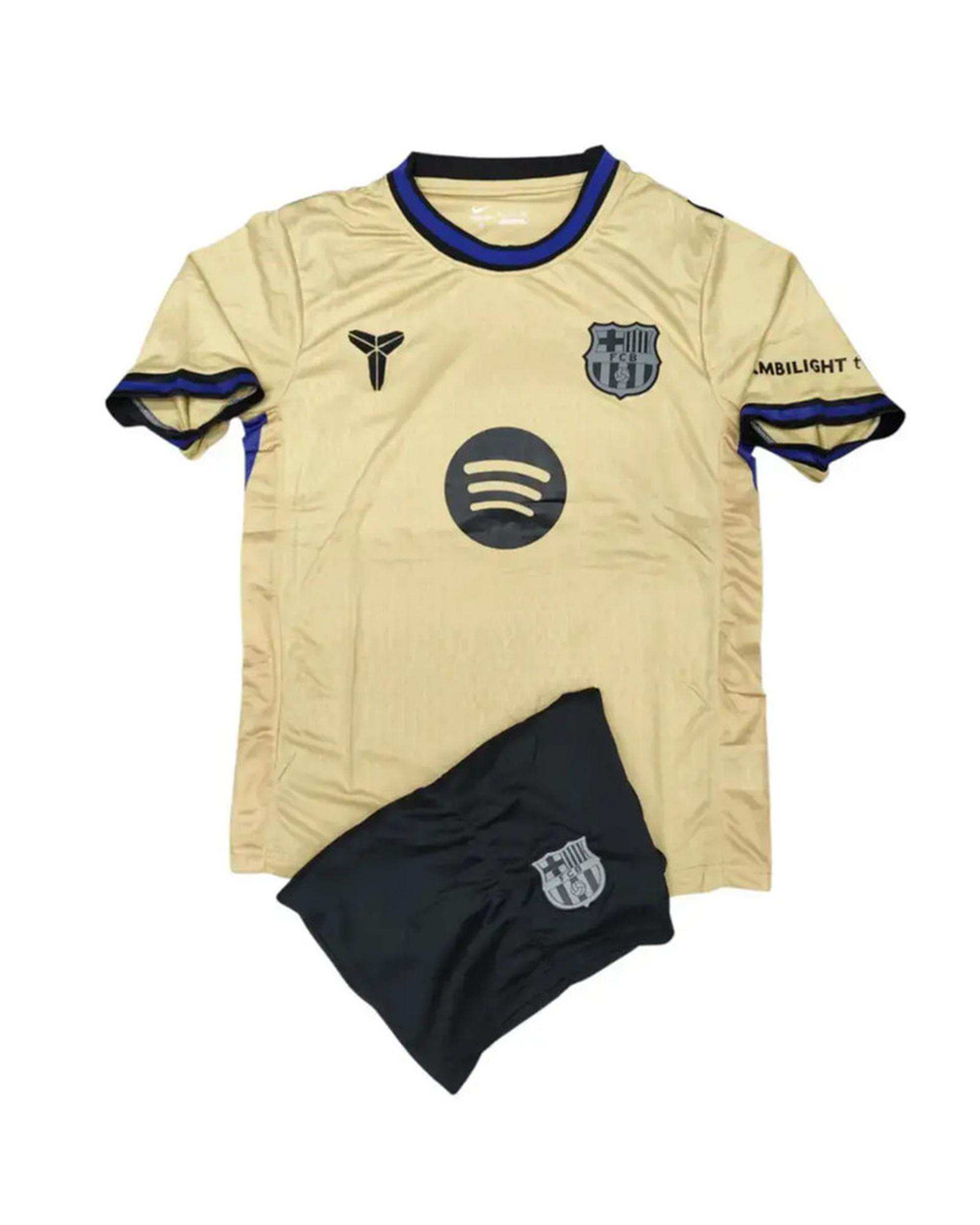 ست تی شرت و شلوارک ورزشی مردانه کرم پانیل Panil مدل بارسلونا Away 2026