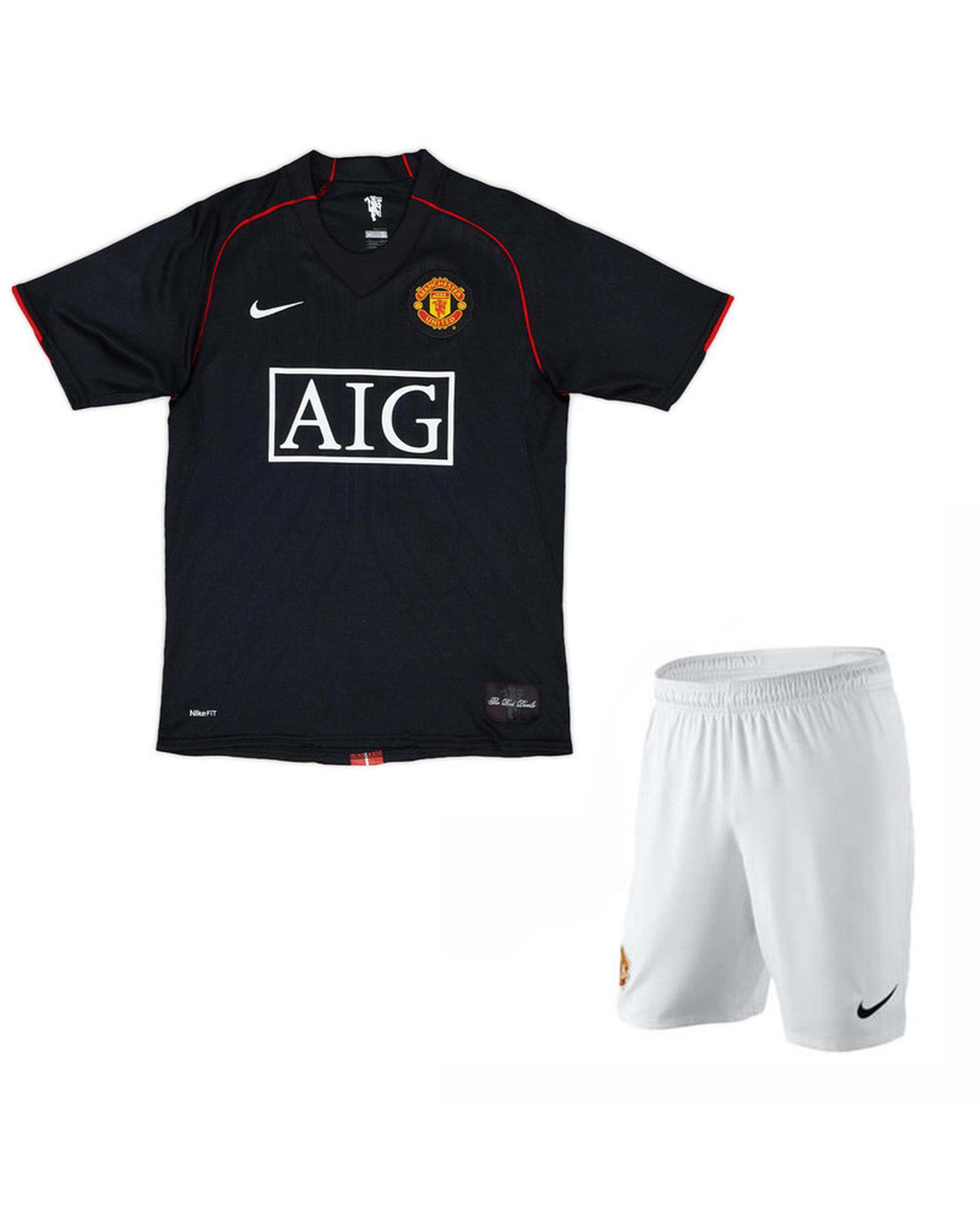 ست تی شرت و شلوارک ورزشی مردانه مشکی پانیل Panil مدل منچستر یونایتد کد 3rd 2008