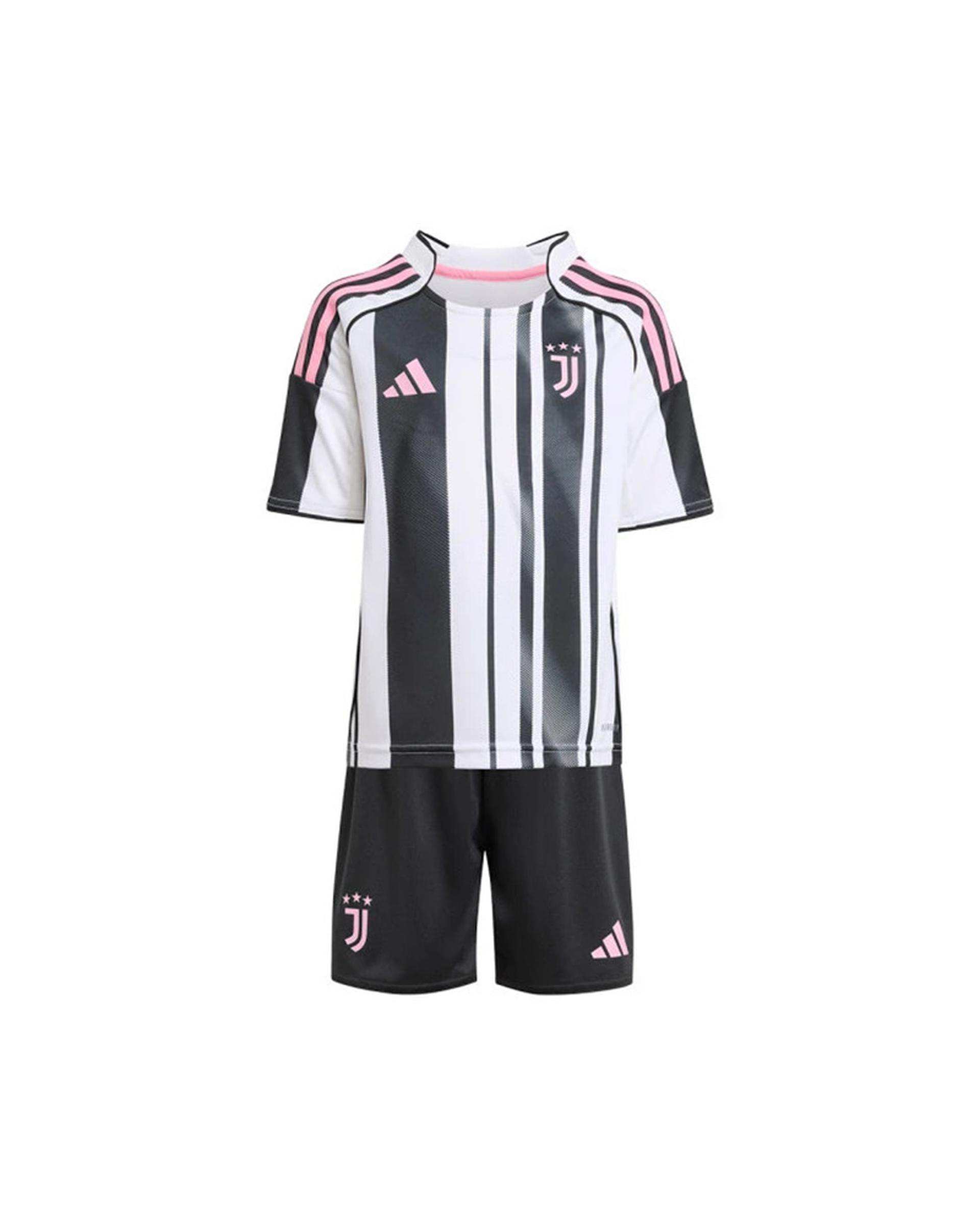 ست تی شرت و شلوارک ورزشی پسرانه سفید مشکی پانیل Panil مدل یوونتوس Home 2026