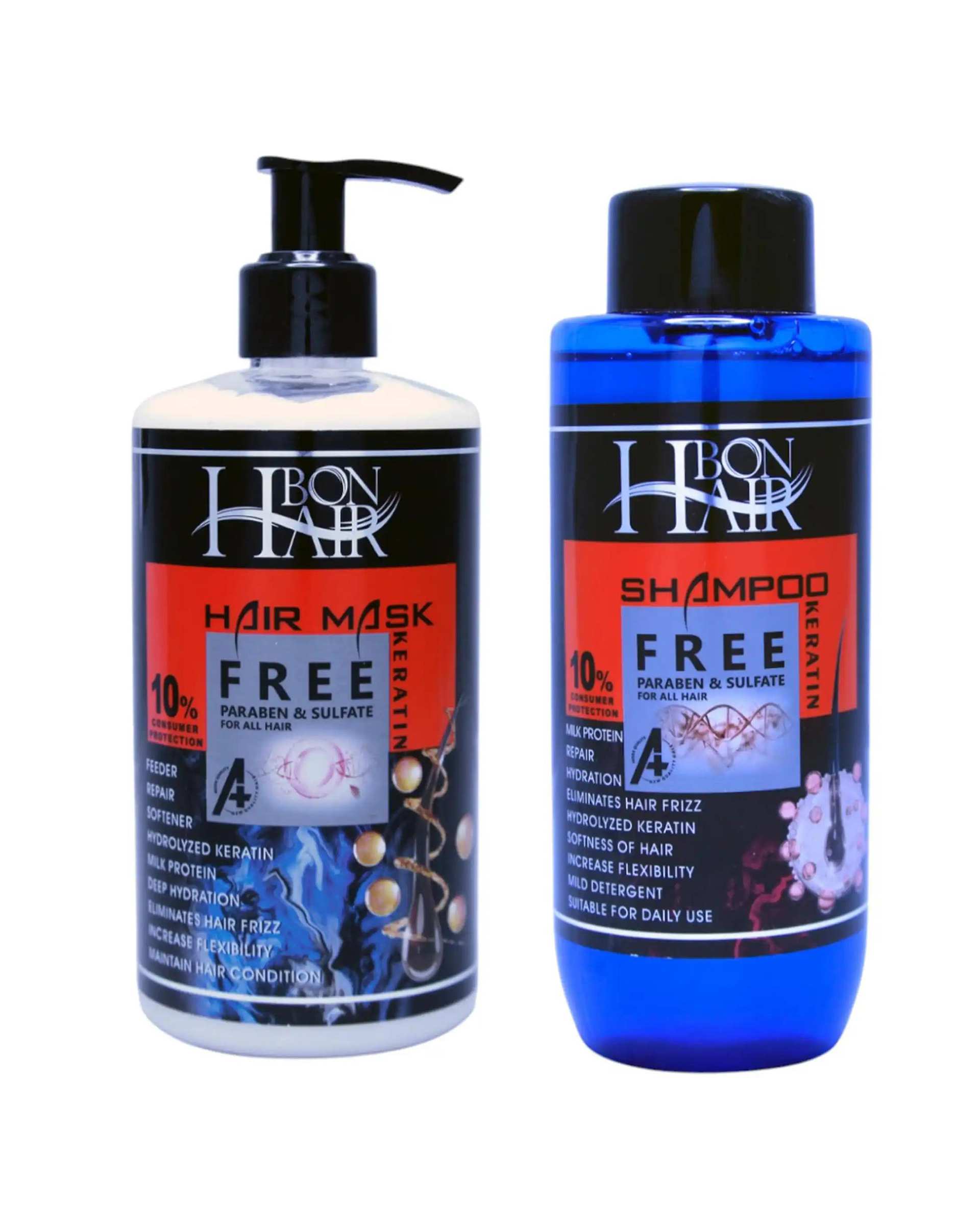 شامپو و ماسک مو روزانه کراتین بن هیر Bon Hair بسته 2 عددی