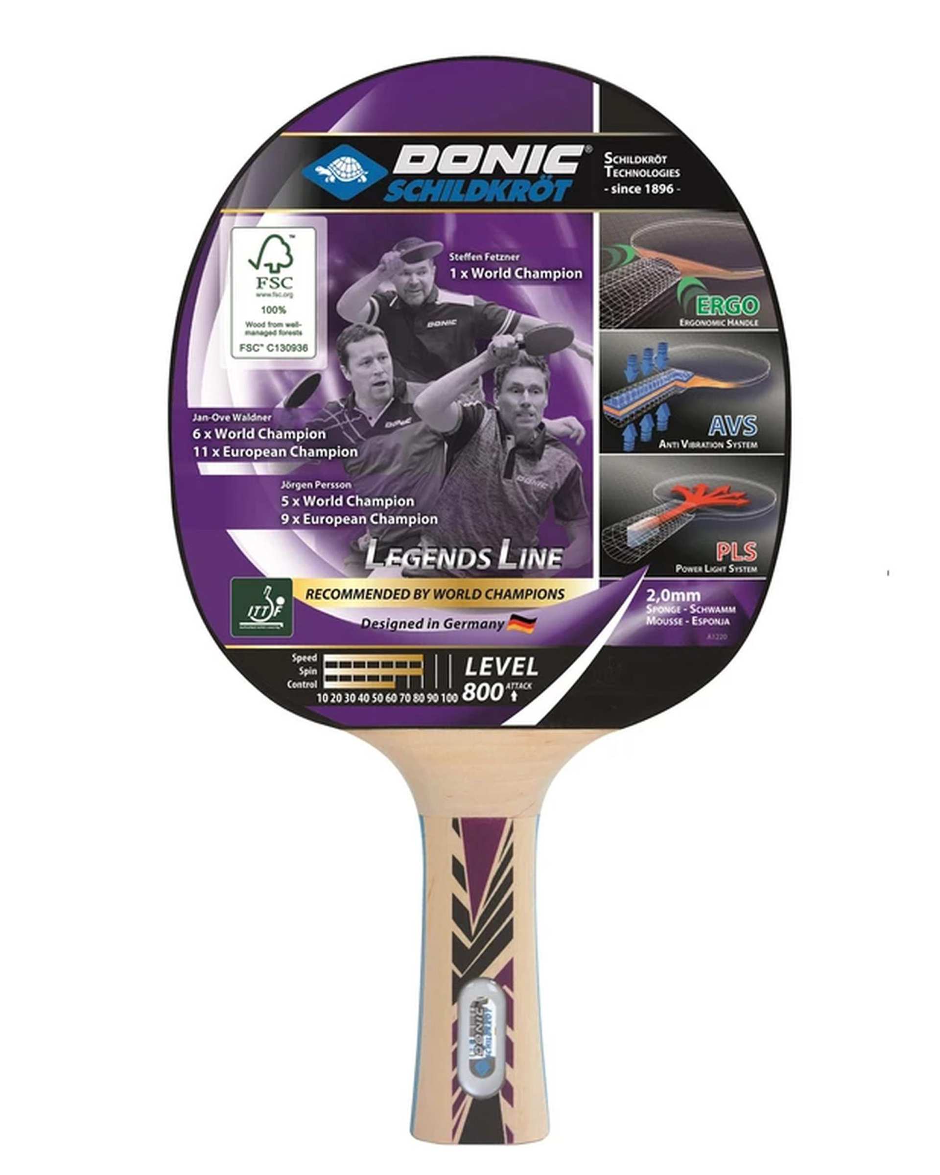 راکت پینگ پنگ مشکی مات دونیک شیلدکروت مدل Legend Lines 800