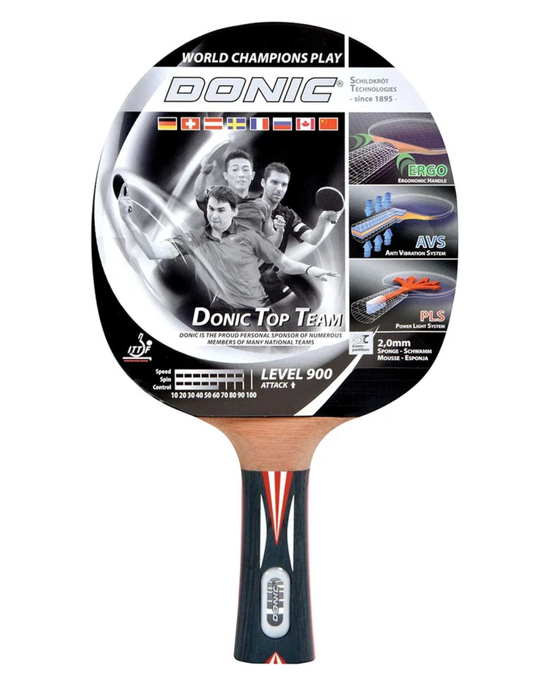 راکت پینگ پنگ مشکی دونیک شیلدکروت مدل Top Team Level 900