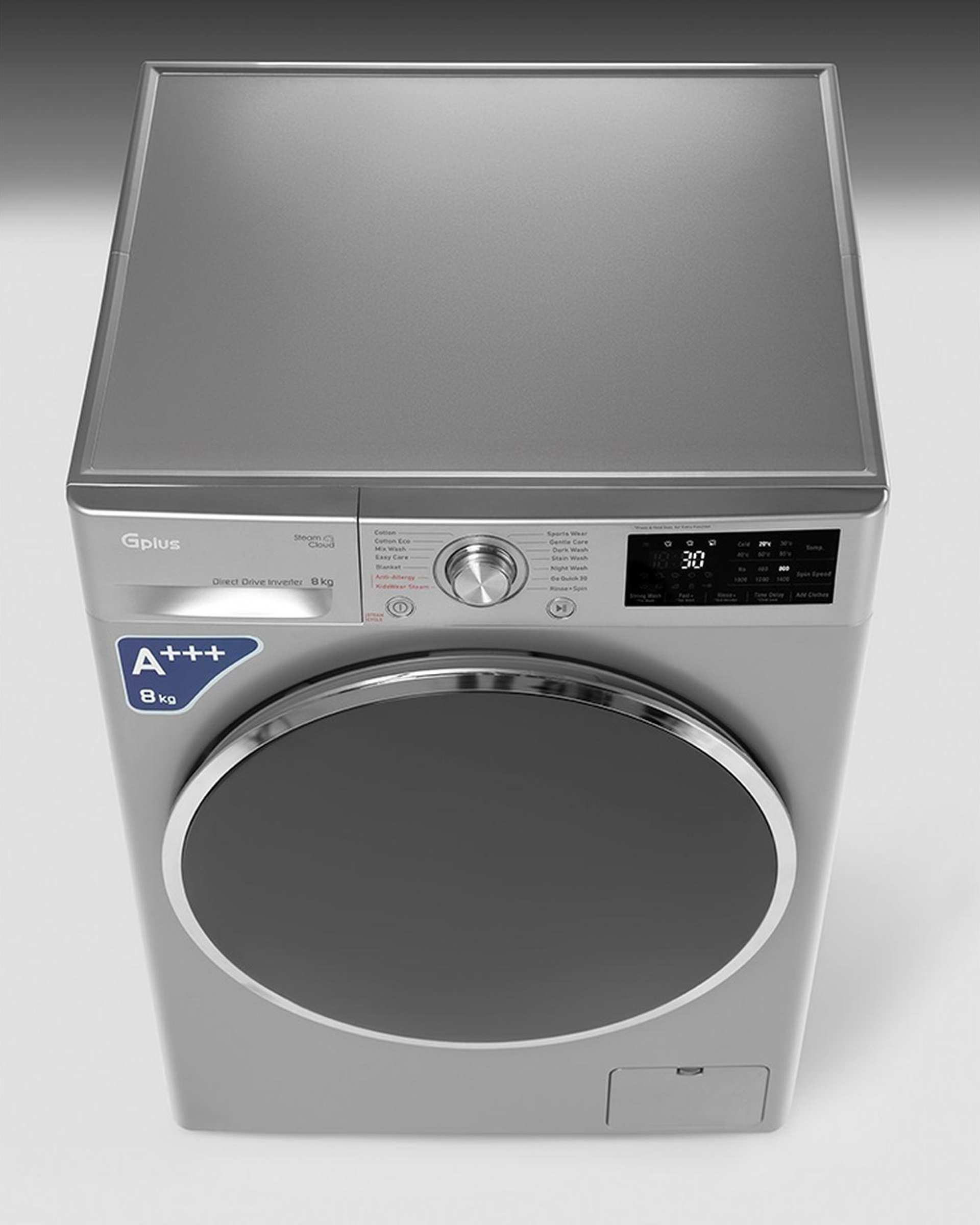 ماشین لباسشویی نقره ای جی پلاس Gplus مدل GWM-R88S.KTL ظرفیت 8 کیلوگرم