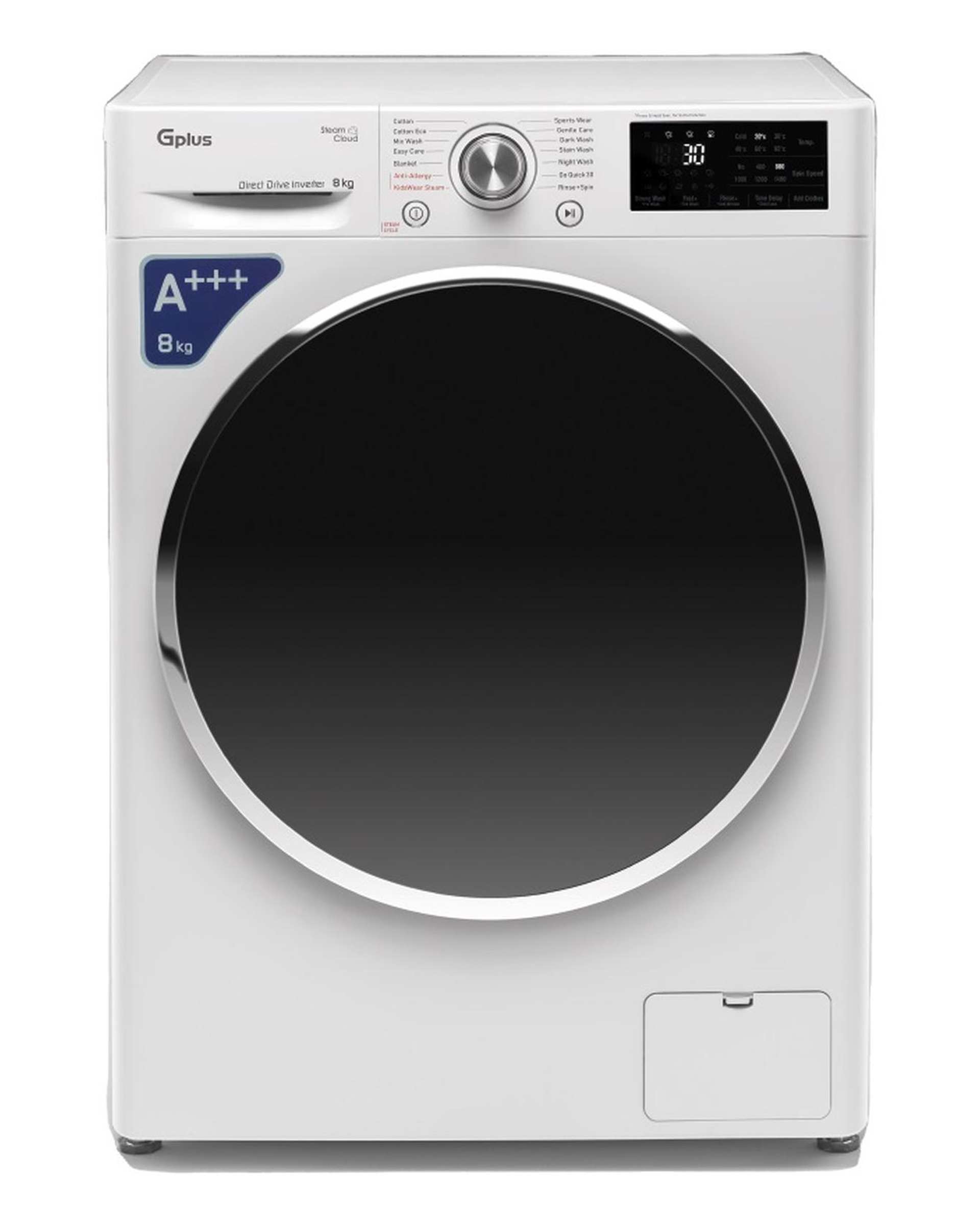 ماشین لباسشویی سفید جی پلاس Gplus مدل GWM-R88W.KTL ظرفیت 8 کیلوگرم