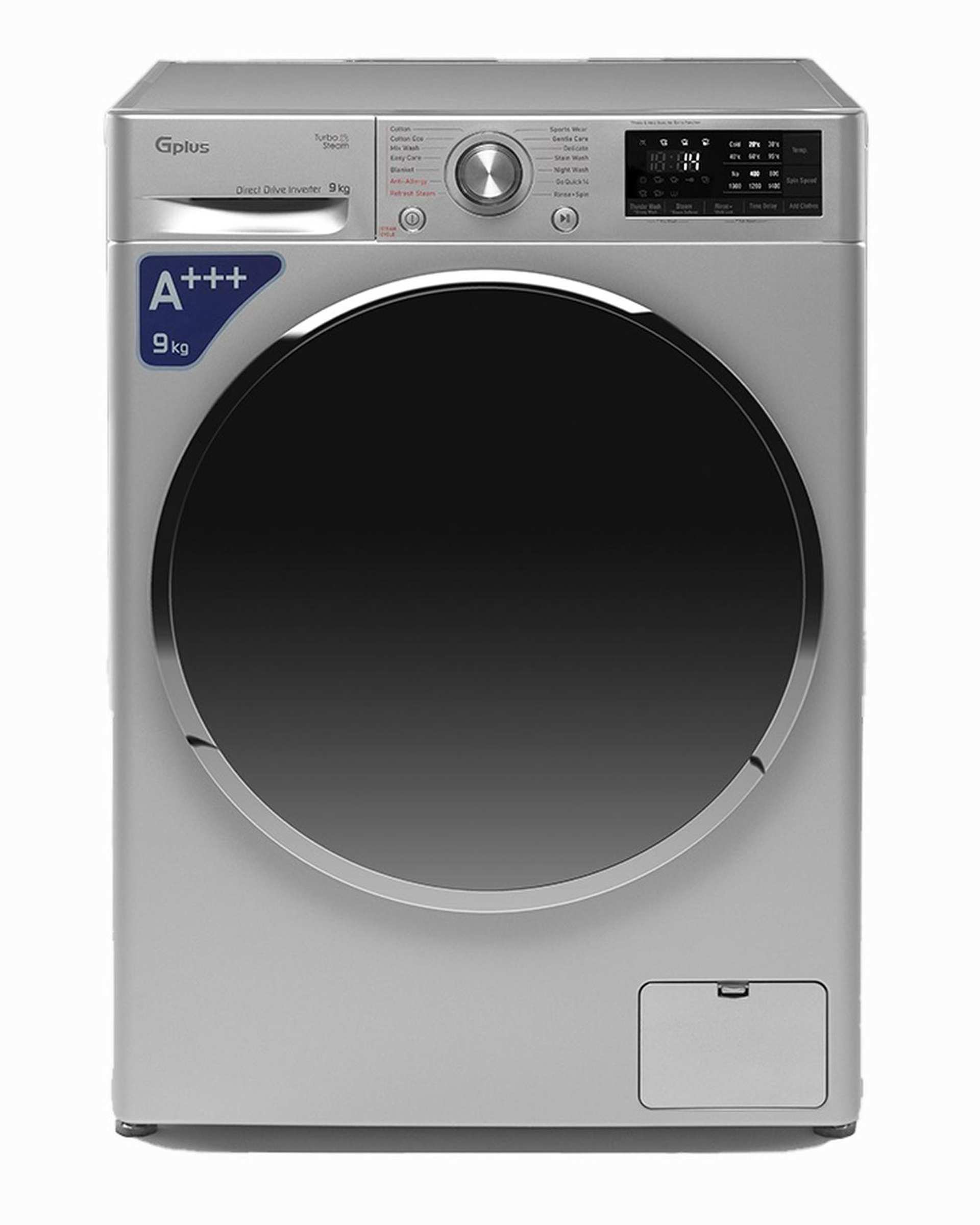 ماشین لباسشویی نقره ای جی پلاس Gplus مدل GWM-R99S.KTL ظرفیت 9 کیلوگرم