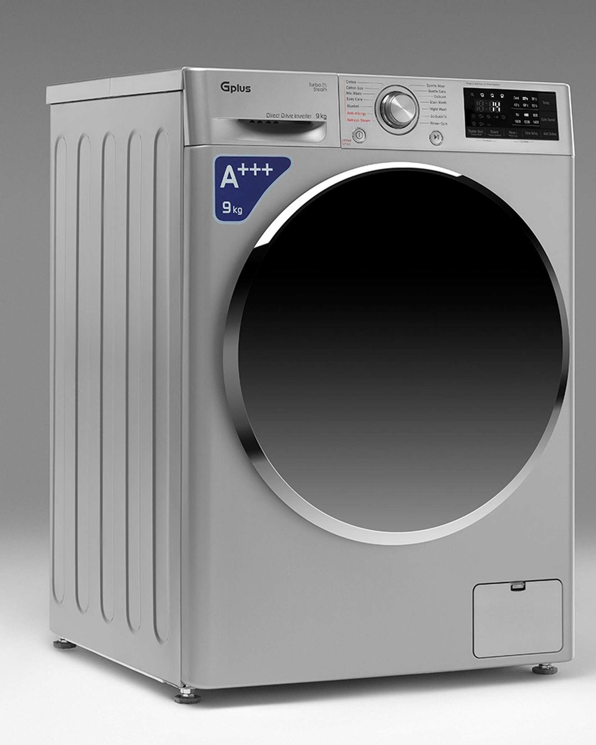 ماشین لباسشویی نقره ای جی پلاس Gplus مدل GWM-R99S.KTL ظرفیت 9 کیلوگرم