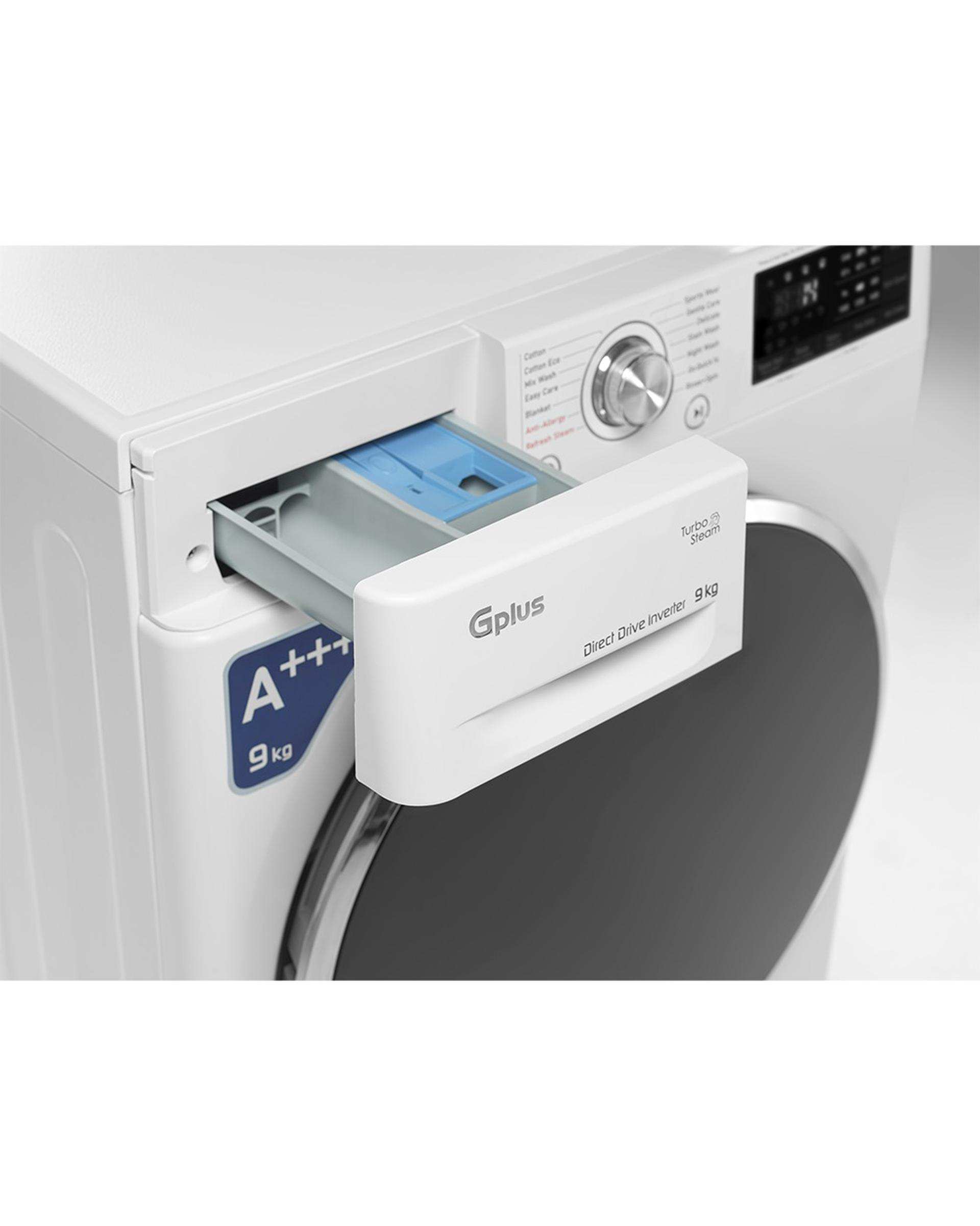 ماشین لباسشویی سفید جی پلاس Gplus مدل GWM-R99W.KTL ظرفیت 9 کیلوگرم