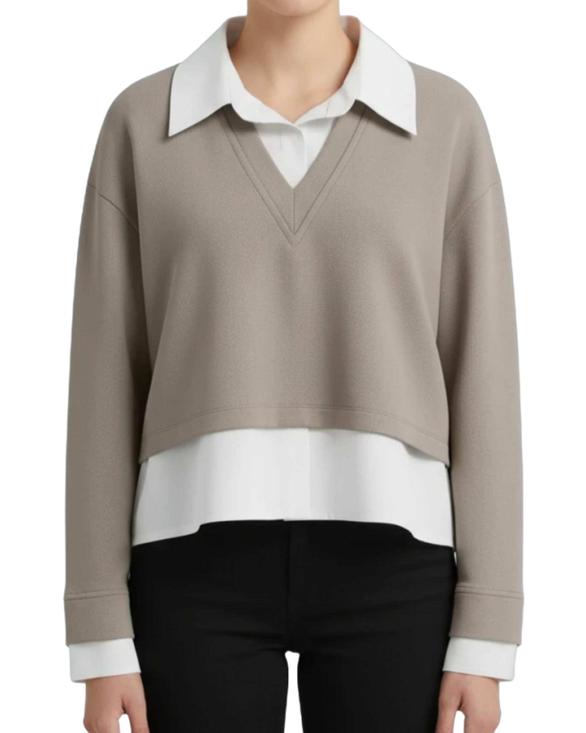 بلوز زنانه طوسی سرژه Serge کد 243108