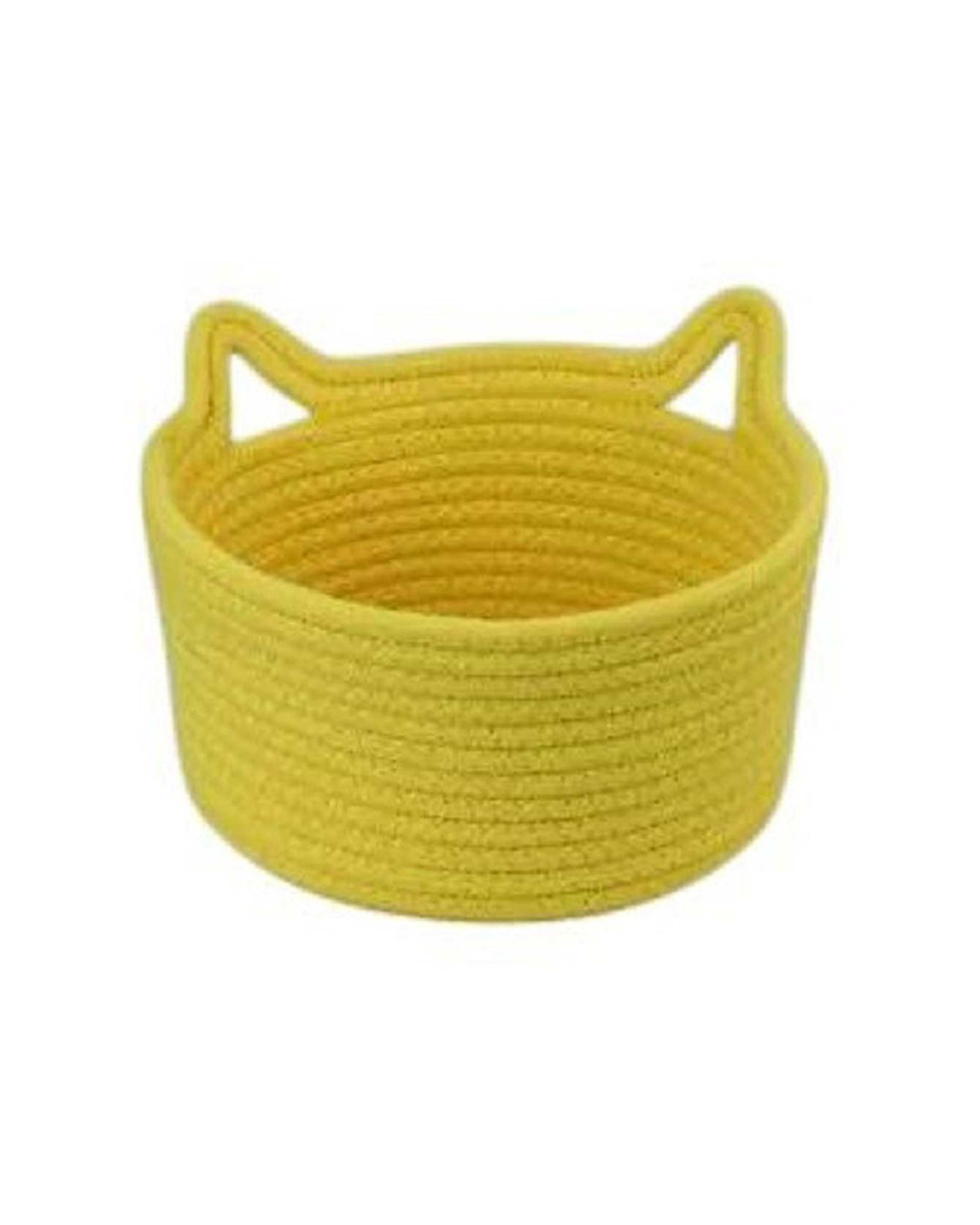 سبد کپو بافی زرد مدل cat