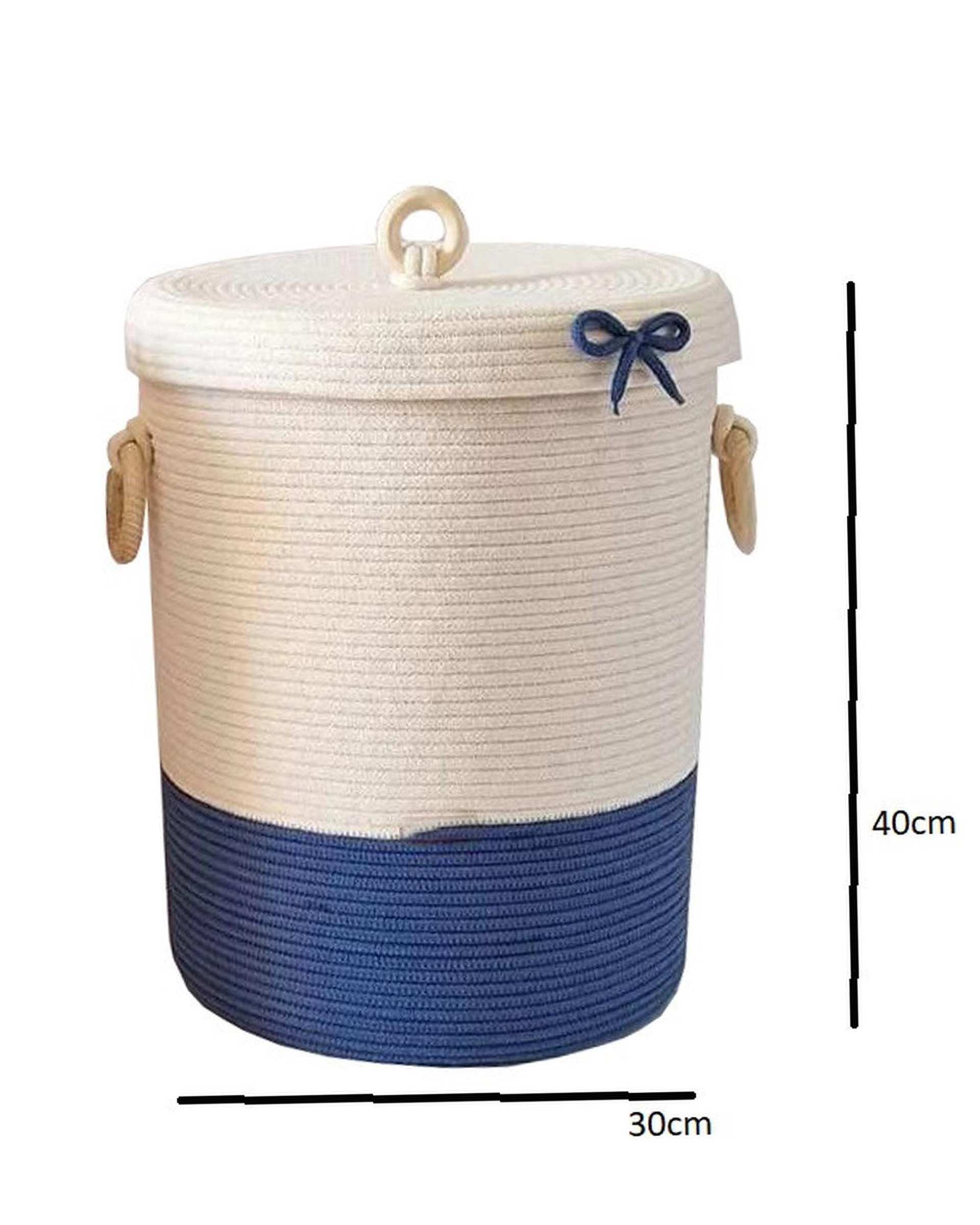 سبد اسباب بازی و نظم دهنده سرمه ای و سفید مدل پاپیون 3