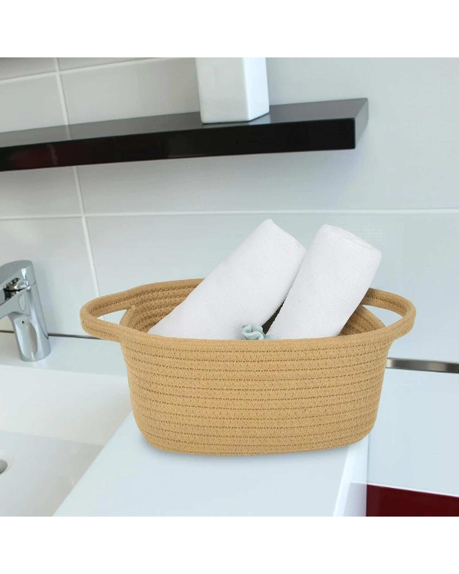 سبد کپو بافی سفید مدل fg