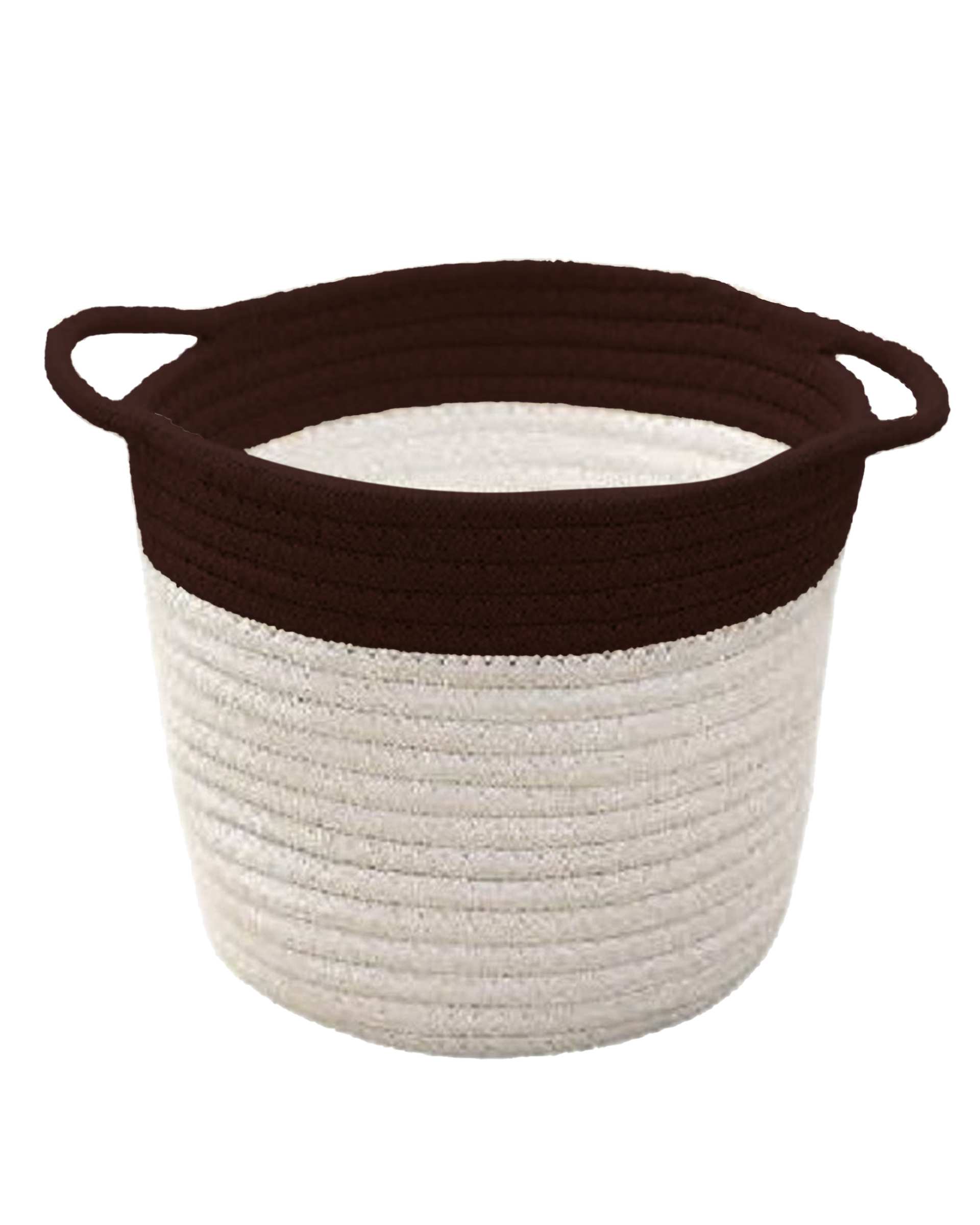 سطل حصیر بافی سفید و زرشکی مدل 077