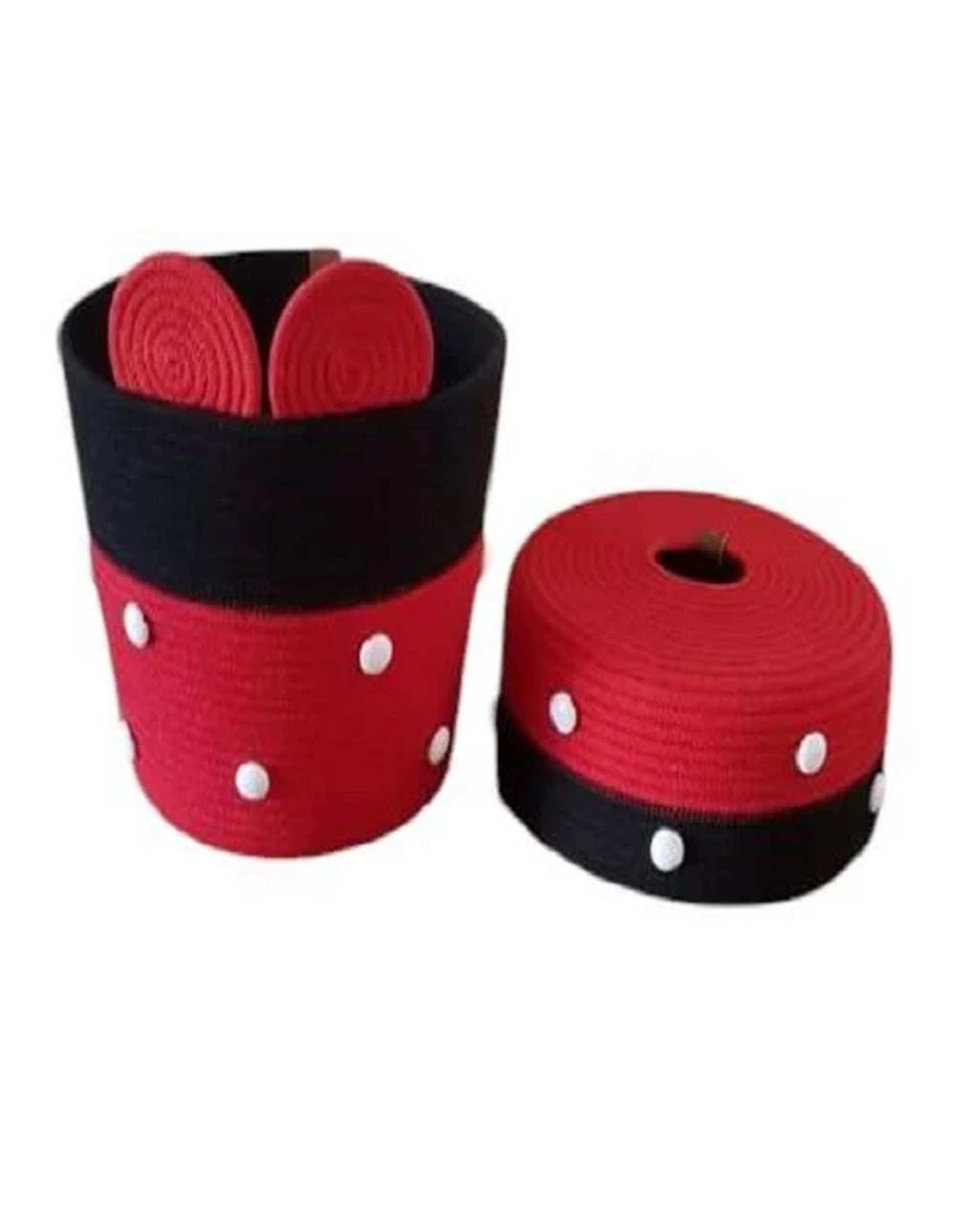 ست سطل و جادستمال کاغذی قرمز مشکی مدل d3