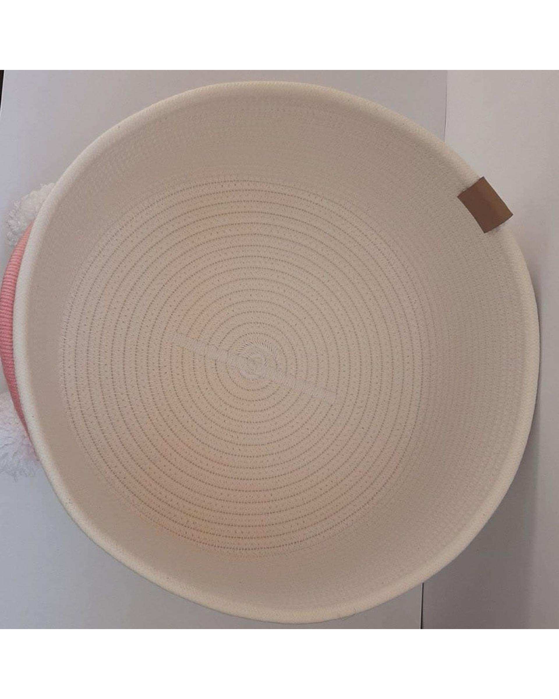 سبد کپو بافی سفید مدل رنگین کمان