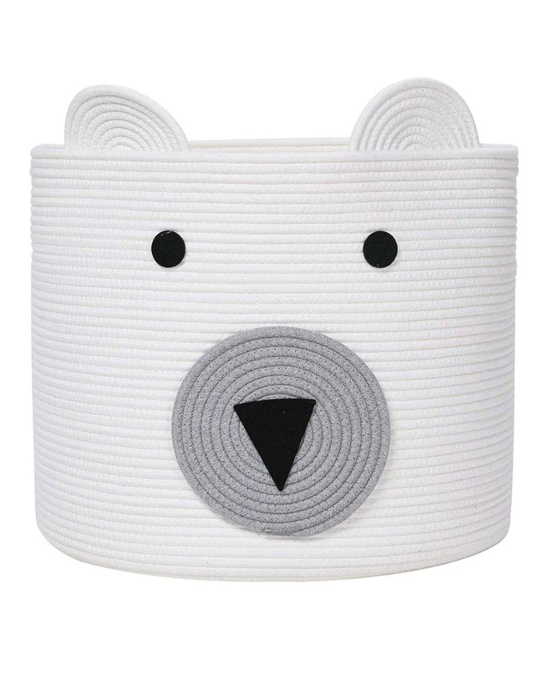 سبد نظم دهنده کودک سفید مدل خرس کد 2