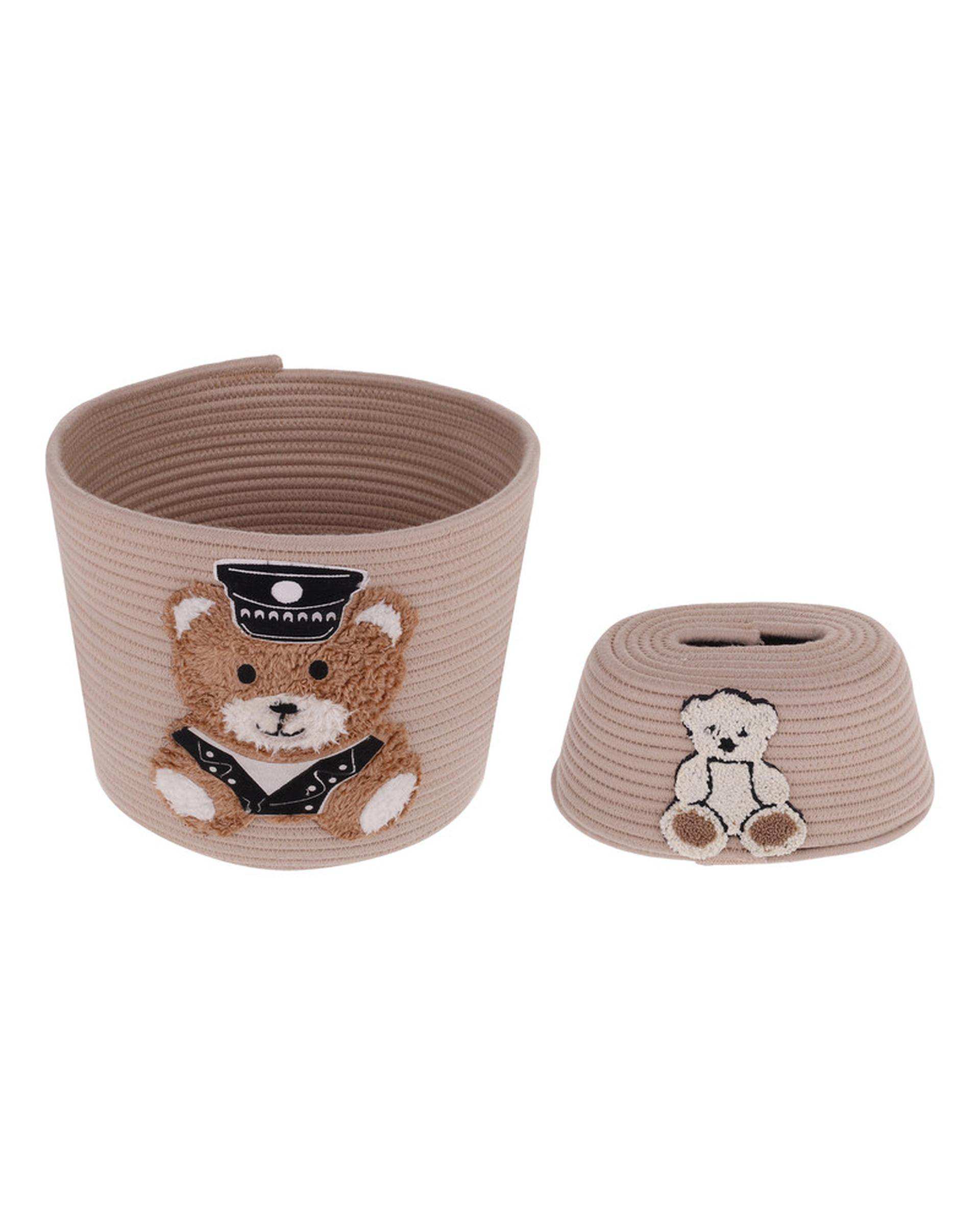 ست سطل زباله و دستمال کاغذی اتاق کودک مدل خرس کاپیتان