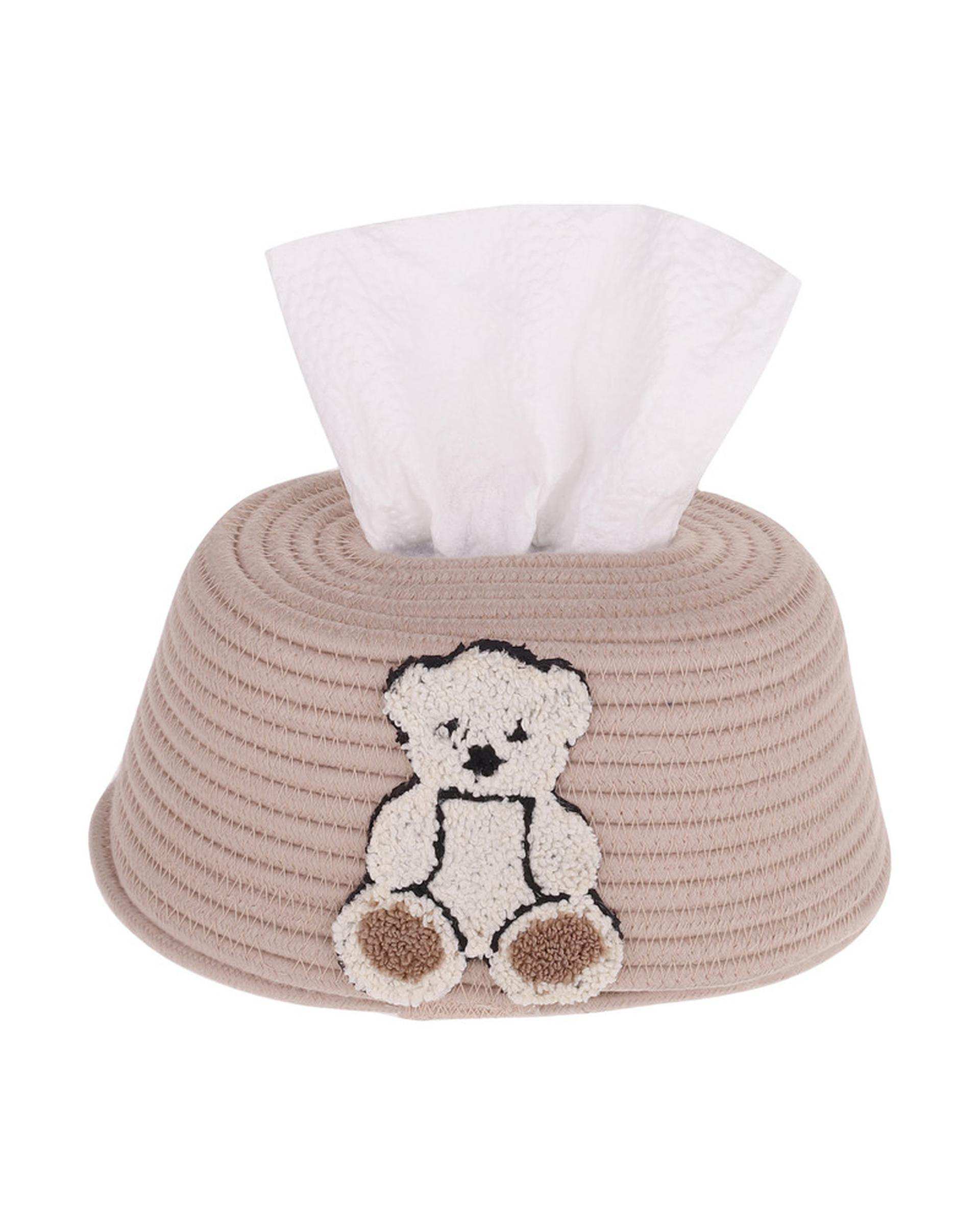 ست سطل زباله و دستمال کاغذی اتاق کودک مدل خرس کاپیتان