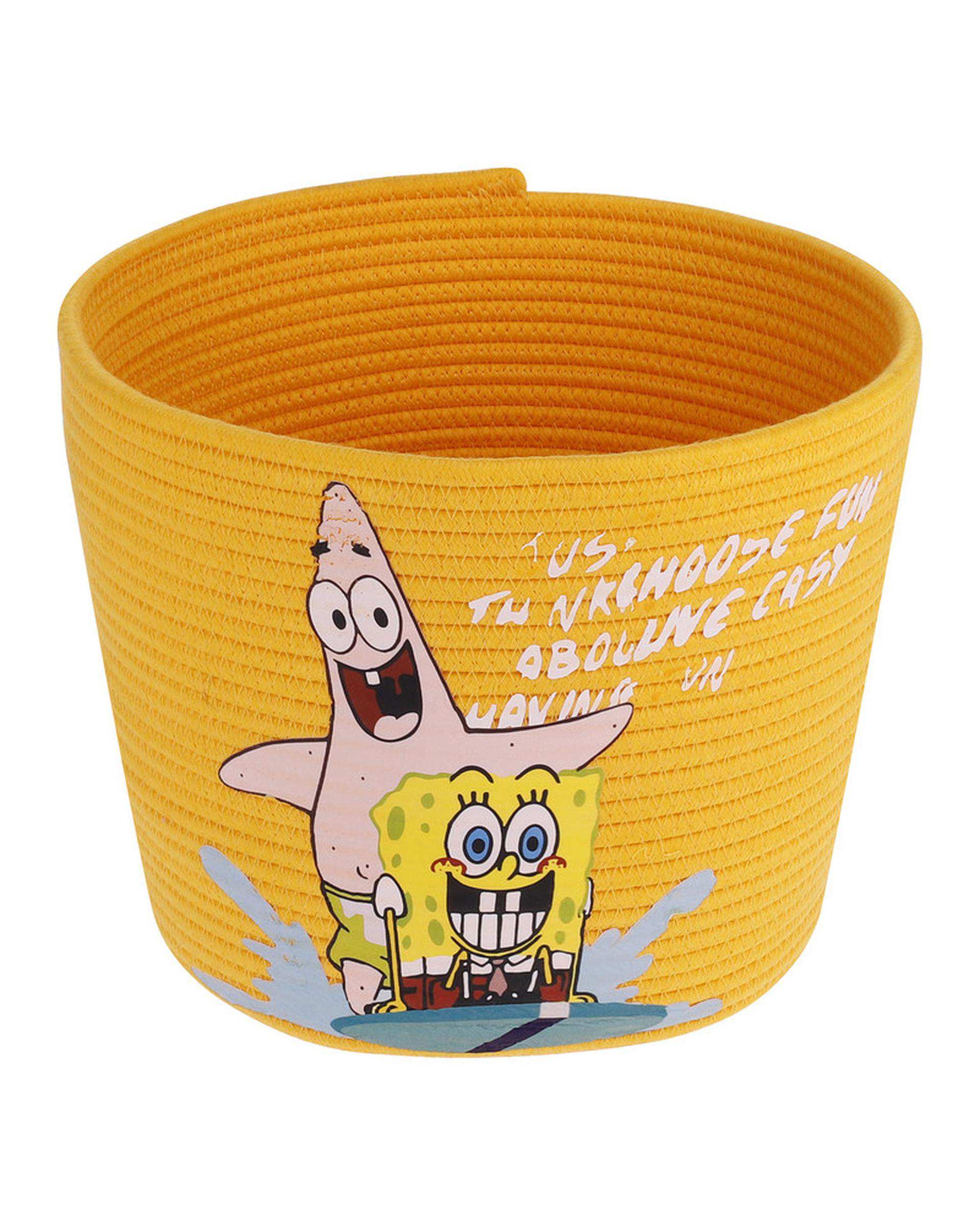سطل اتاق کودک زرد مدل باب اسفنجی
