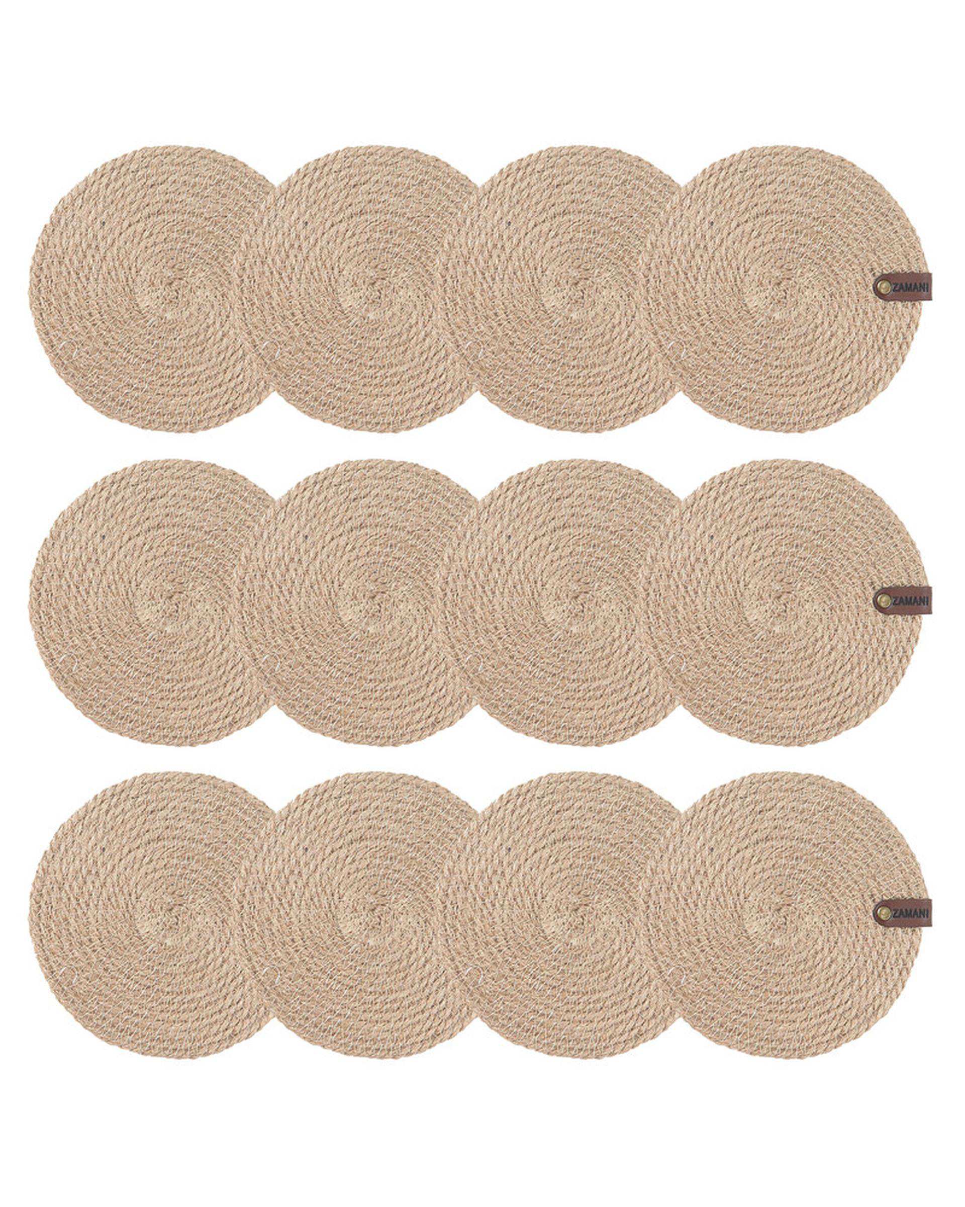 زیر لیوانی کنفی کرم تیره بسته 12 عددی