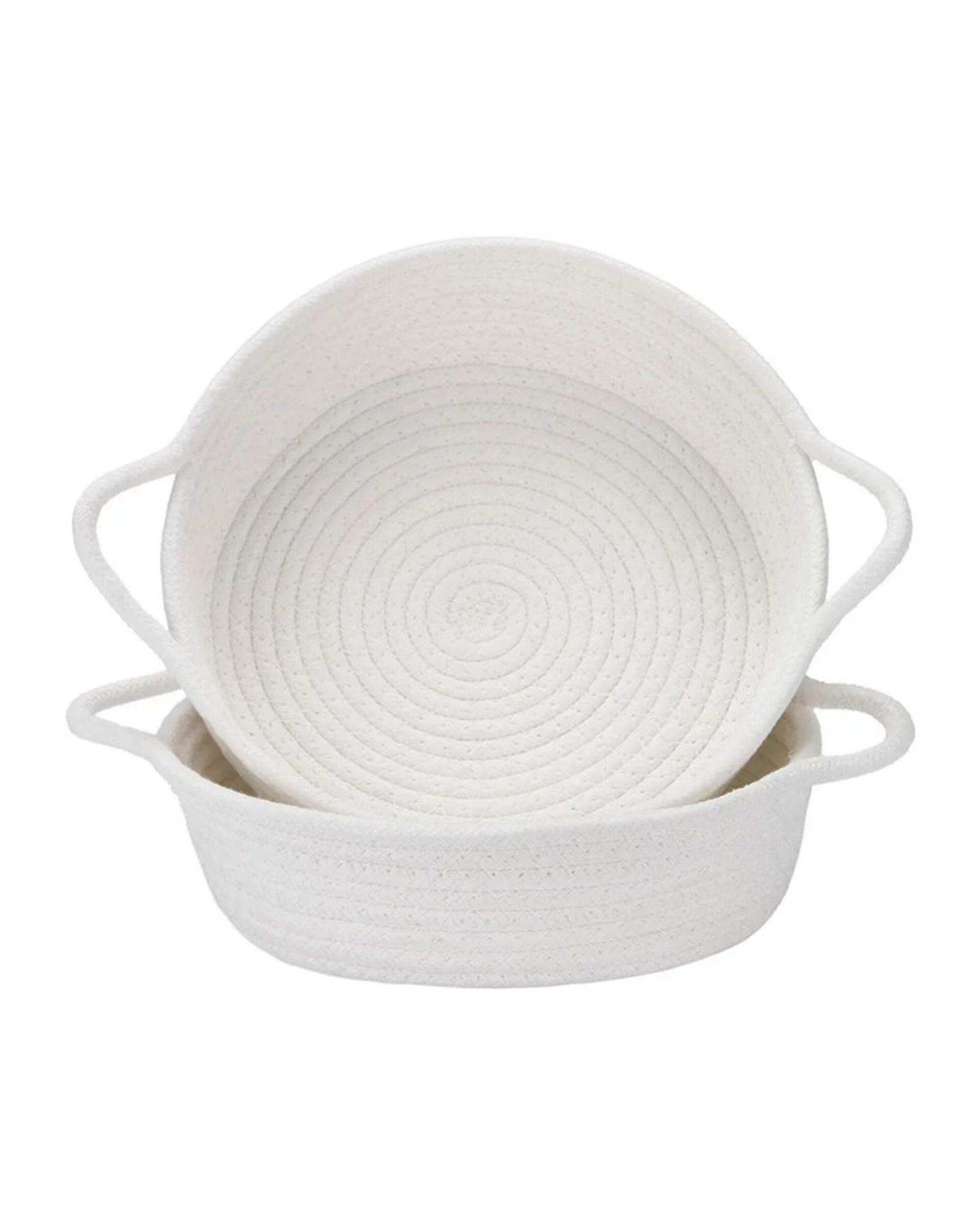 سبد نظم دهنده مدل دسته دار سفید مجموعه 2 عددی