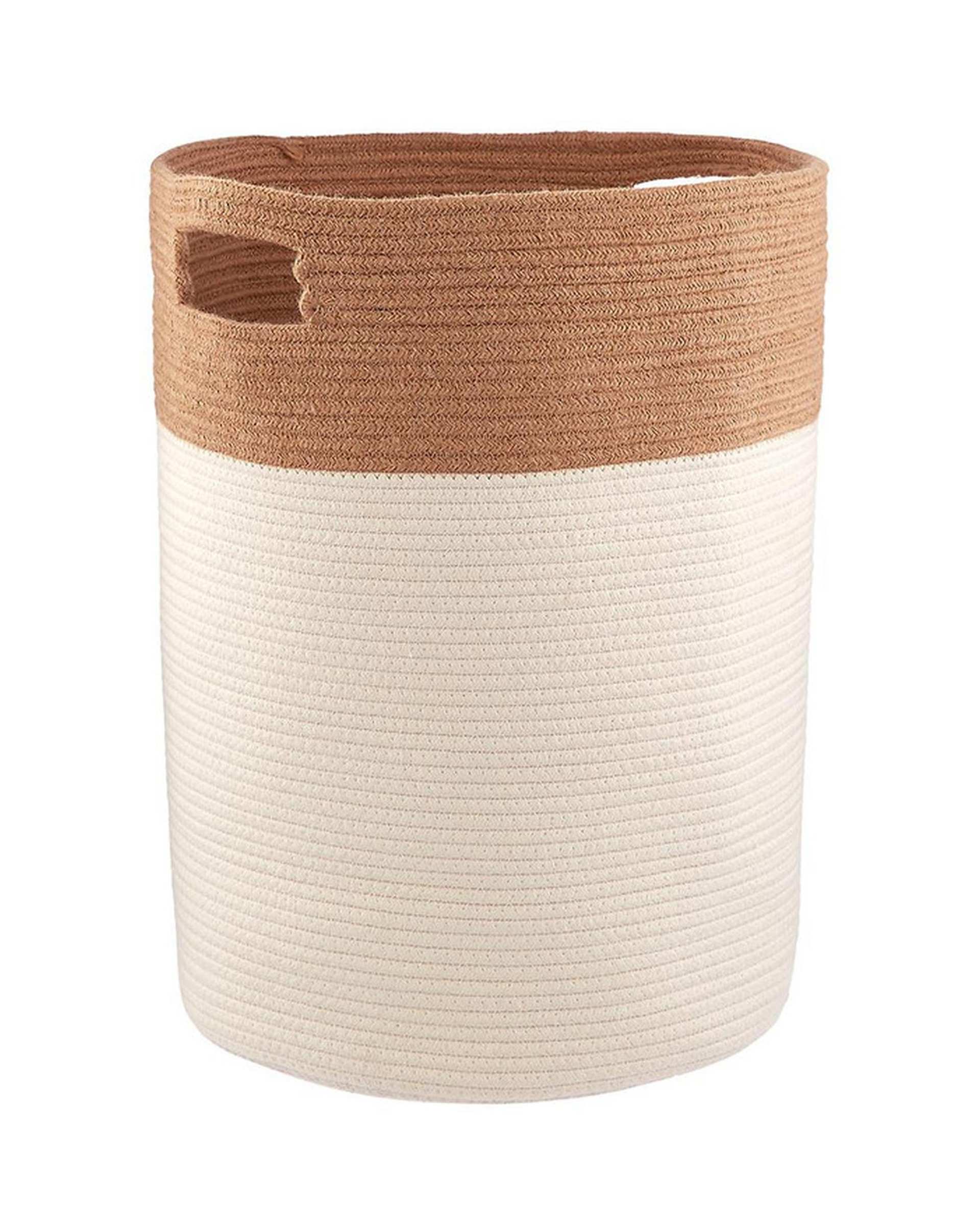 سبد لباس کرم تیره و سفید مدل A5