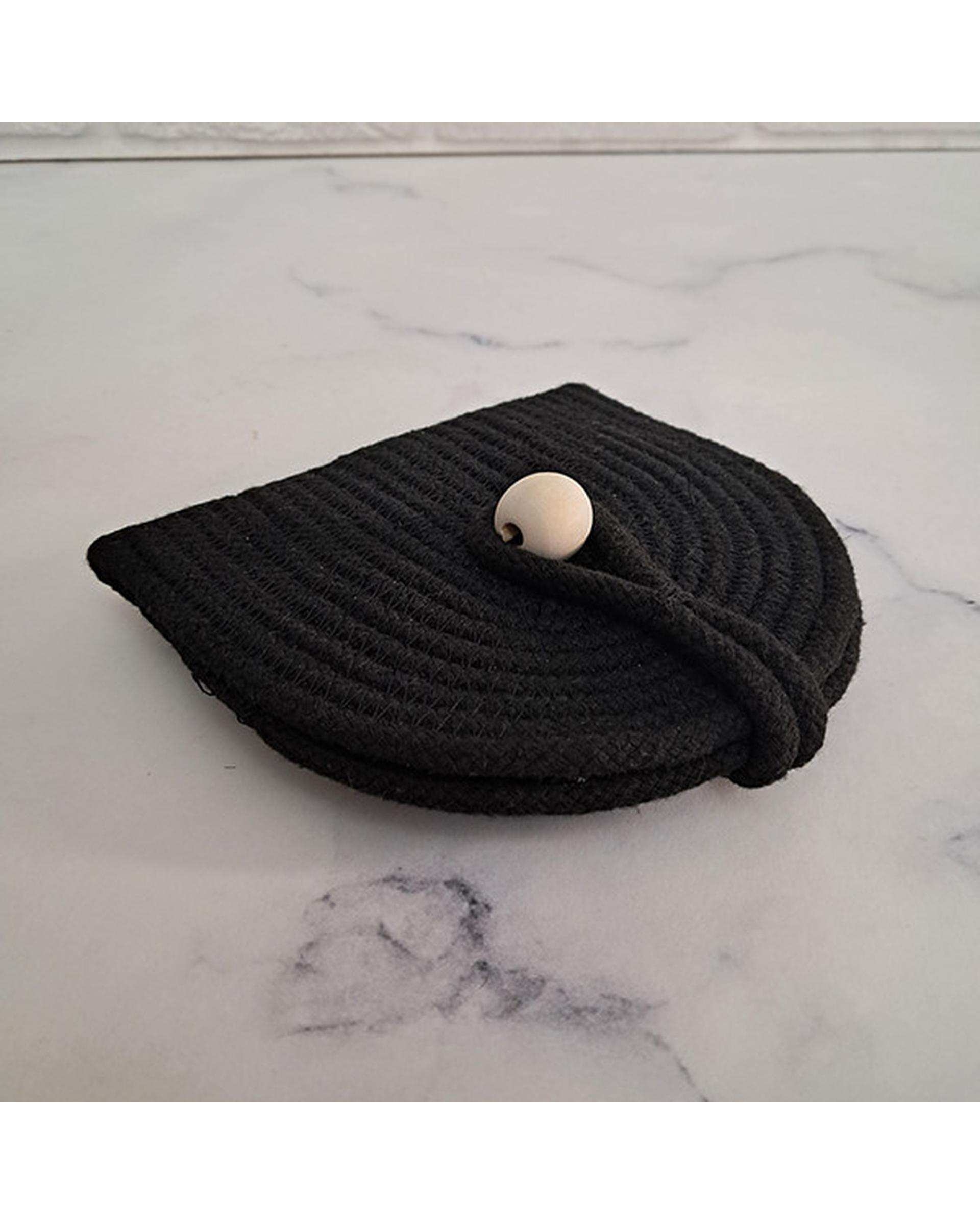 کیف پول زنانه قیطان دوزی مشکی کد N-105