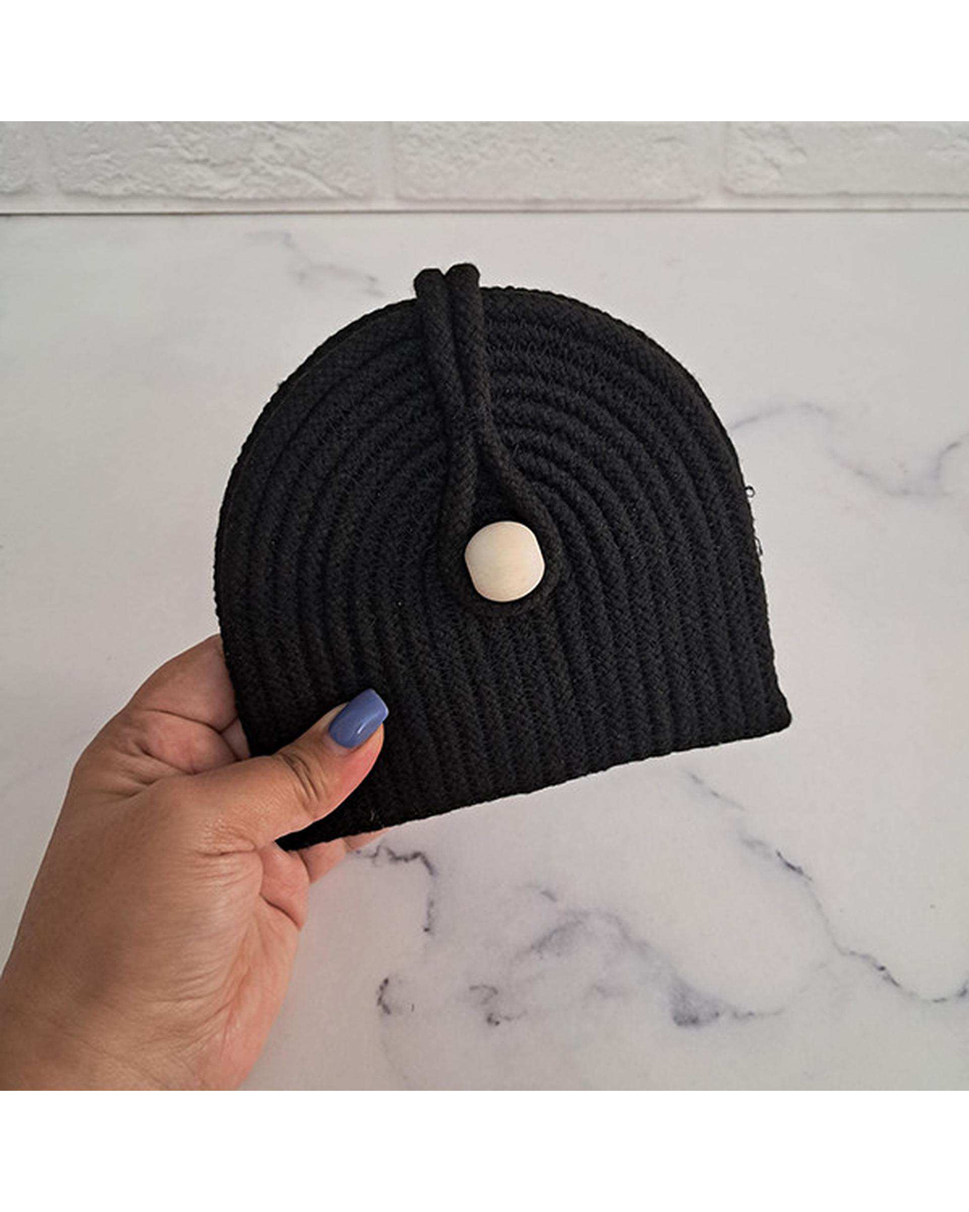 کیف پول زنانه قیطان دوزی مشکی کد N-105