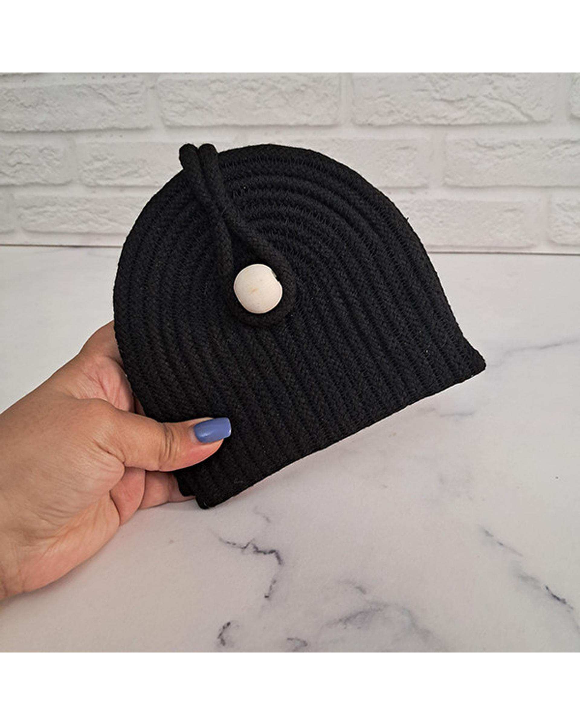 کیف پول زنانه قیطان دوزی مشکی کد N-105